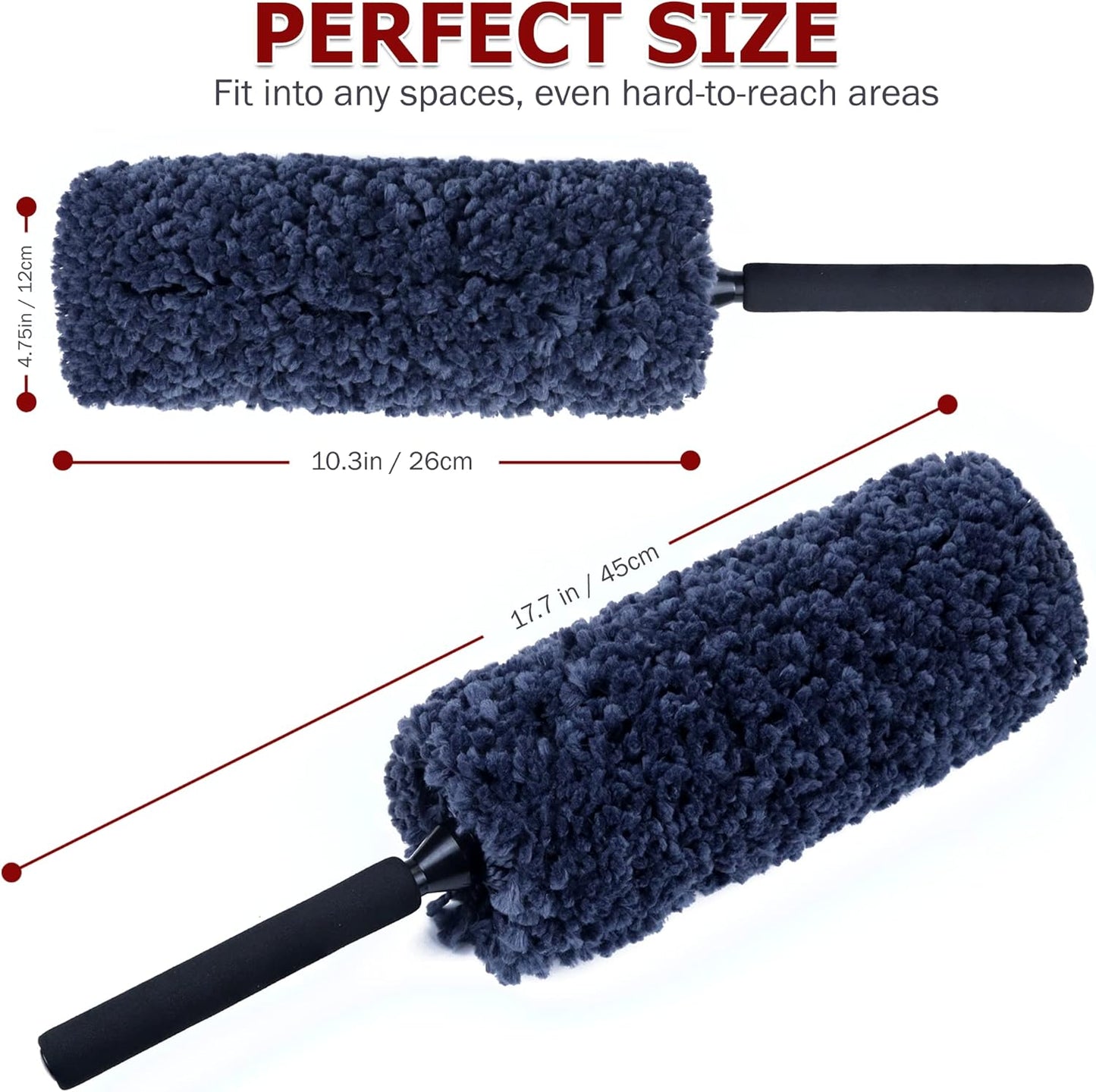 Car Duster Kit, Ultra Soft Microfiber Duster with Storage Bag, Unbreakable Handle, Lint & Scratch