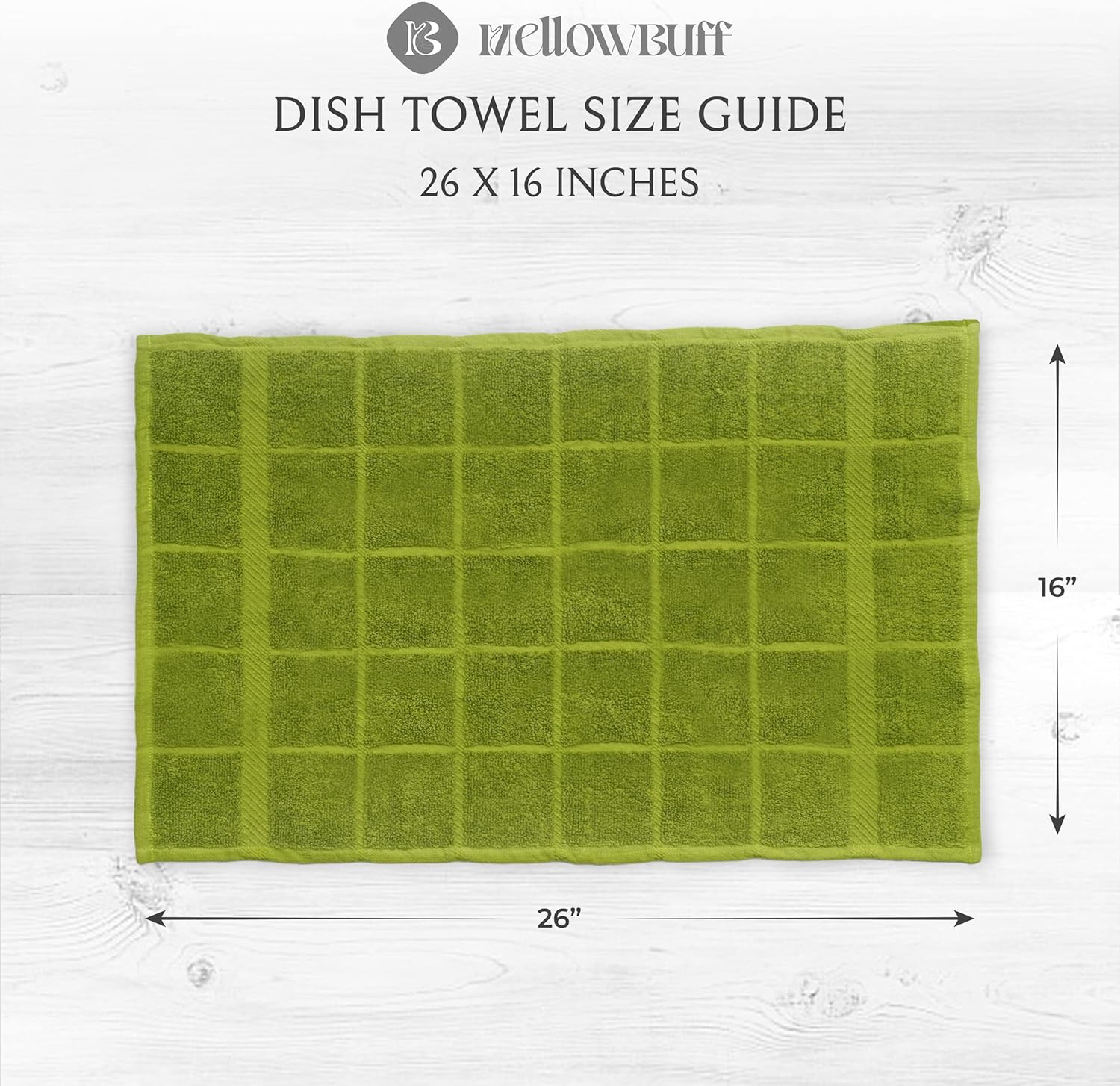 100% Cotton Terry Dish Cloth & Dish Towel, 6 Pack, Super Soft and Absorbent Kitchen Towels, Perfect