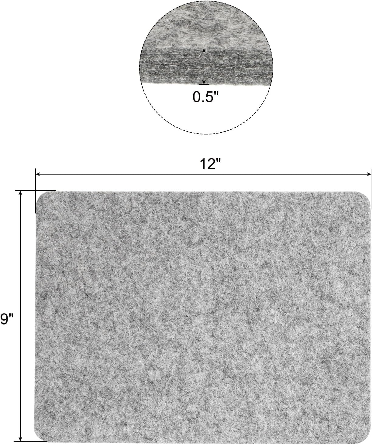 PATIKIL Wool Pressing Mat, 12" x 9" Wool Ironing Pad Blanket 0.5" Thickened Heat Resistant Quilting