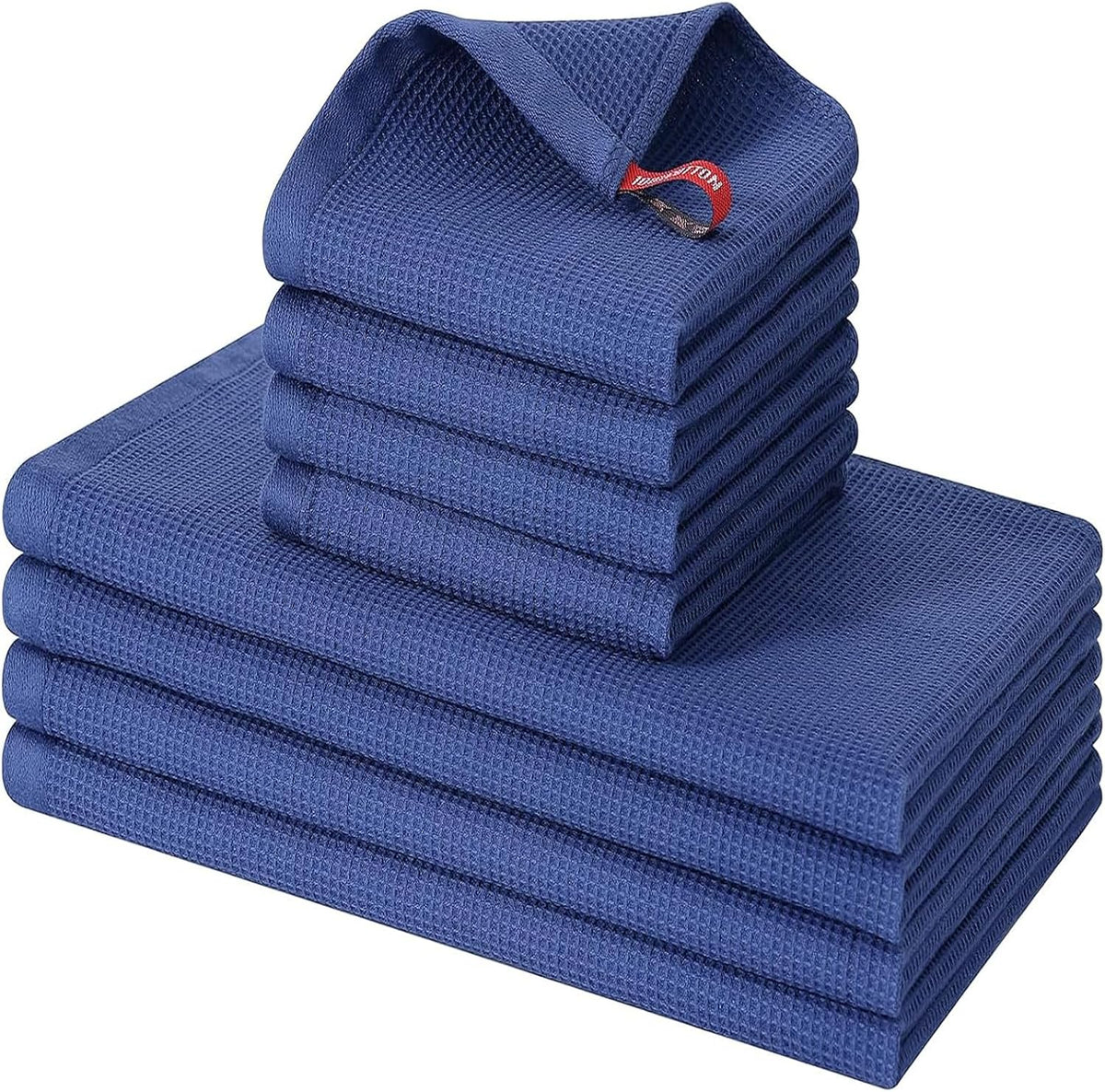 Homaxy 100% Cotton Kitchen Towels and Dishcloths Set - 8 Pack Waffle Weave Soft and Absorbent Dish
