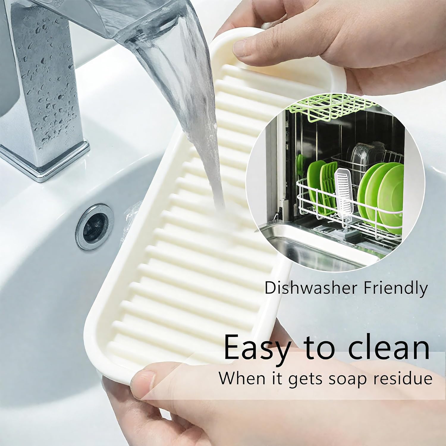 Mofason Silicone Sponge Holder, Tray for Soap and Sponge, Kitchen Sink Tray, Accessories to Help