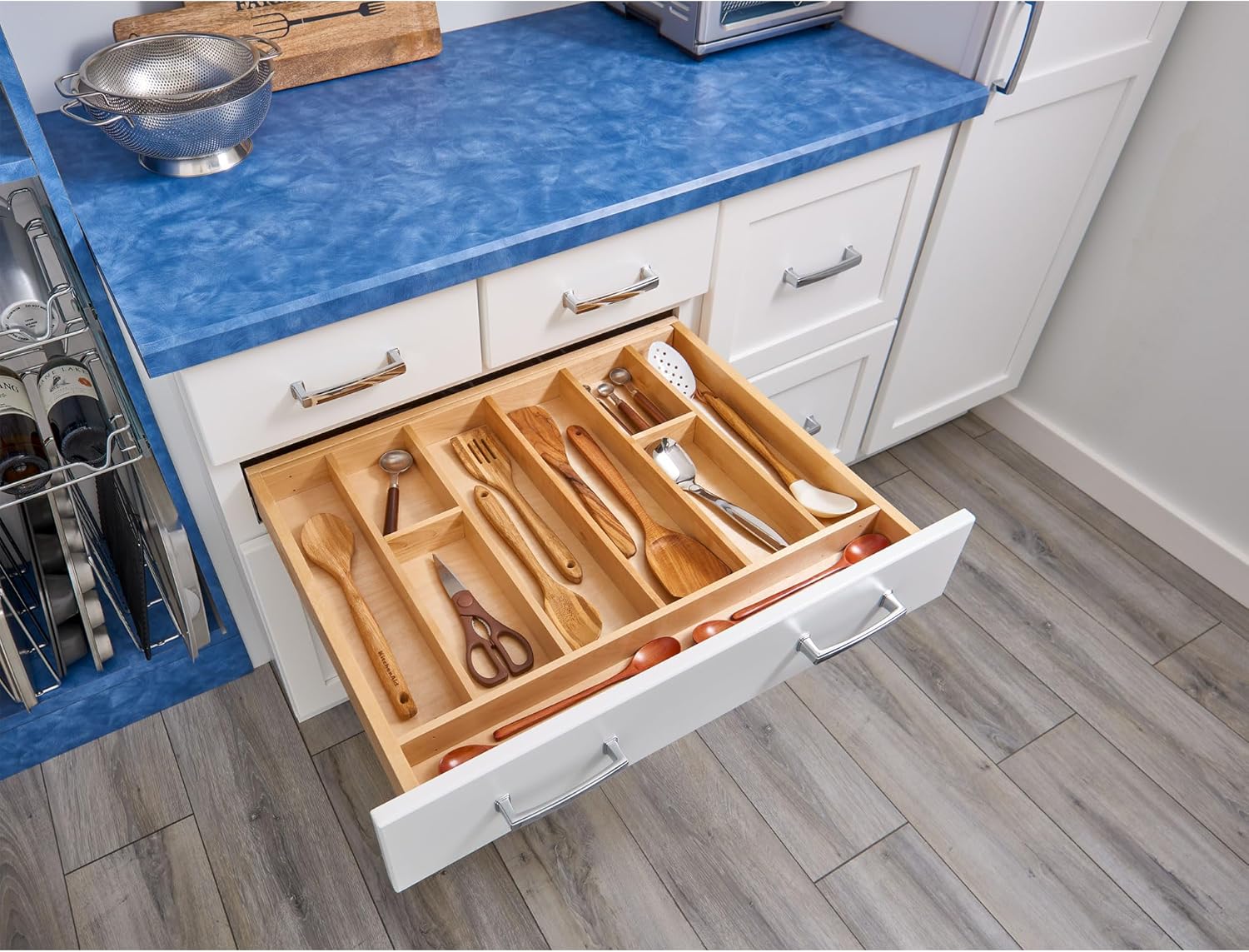 Rev-A-Shelf Trim-to-Fit Silverware Drawer Organizer For Kitchen Utensils, Cutlery Cabinet Storage