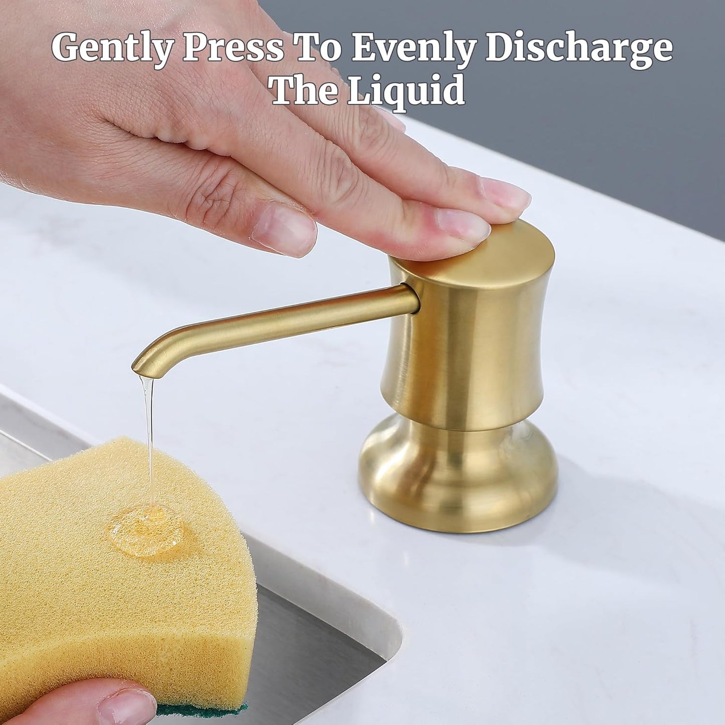Brushed Gold Sink Soap Dispenser for Kitchen Sink (Gold Brushed),Dish & Hand Liquid Soap