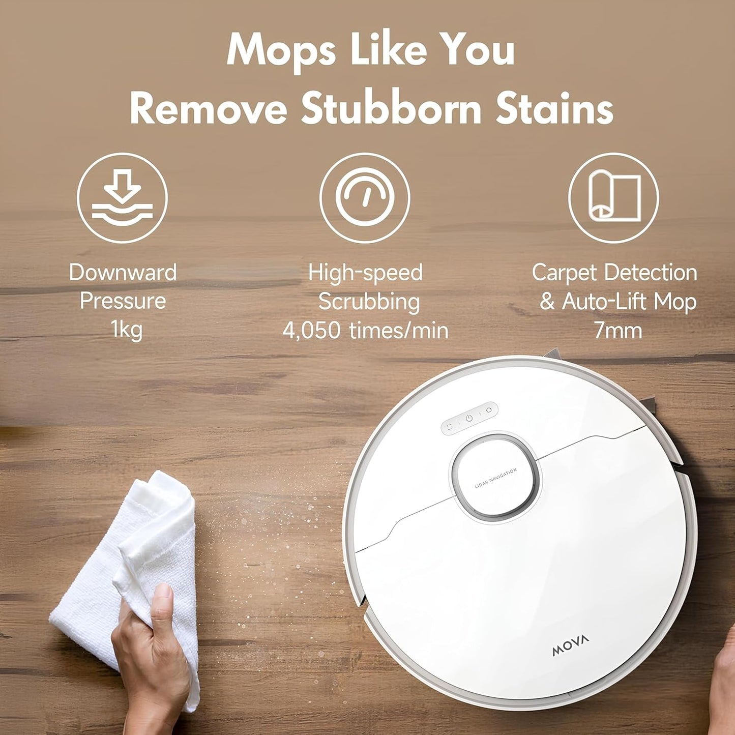 Mova S20 Ultra Robot Vacuum and Mop Combo with Dual Roller Brush, 8300Pa Suction, 140℉ Hot Water