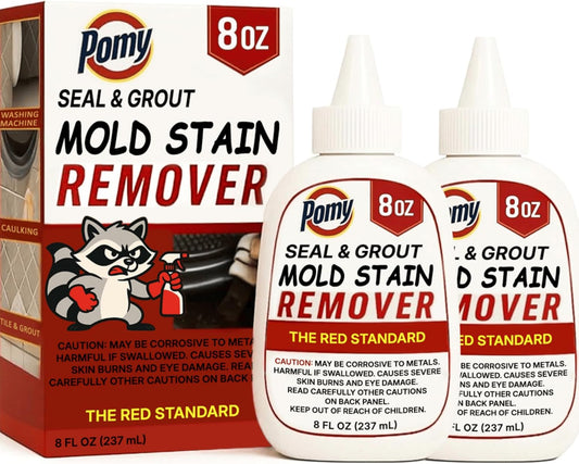 Pomy Professional Grade Mold Stain Remover Gel (2 Pack-16 oz Total) Thick No-Run Gel for Shower