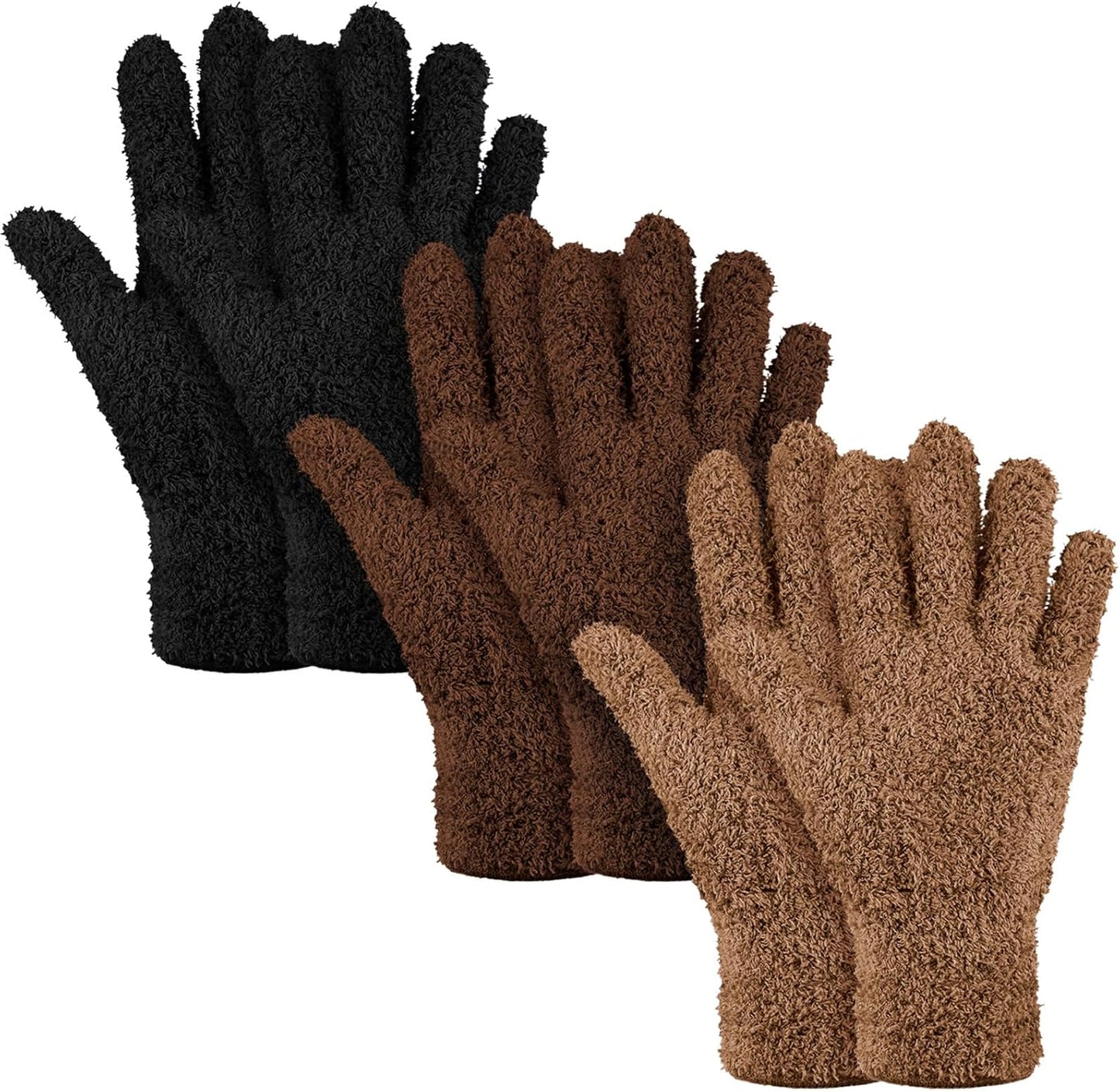 Patelai 3 Pairs Microfiber Plant Dusting Gloves Leaf Cleaning Gloves for Indoor Plants, Blinds