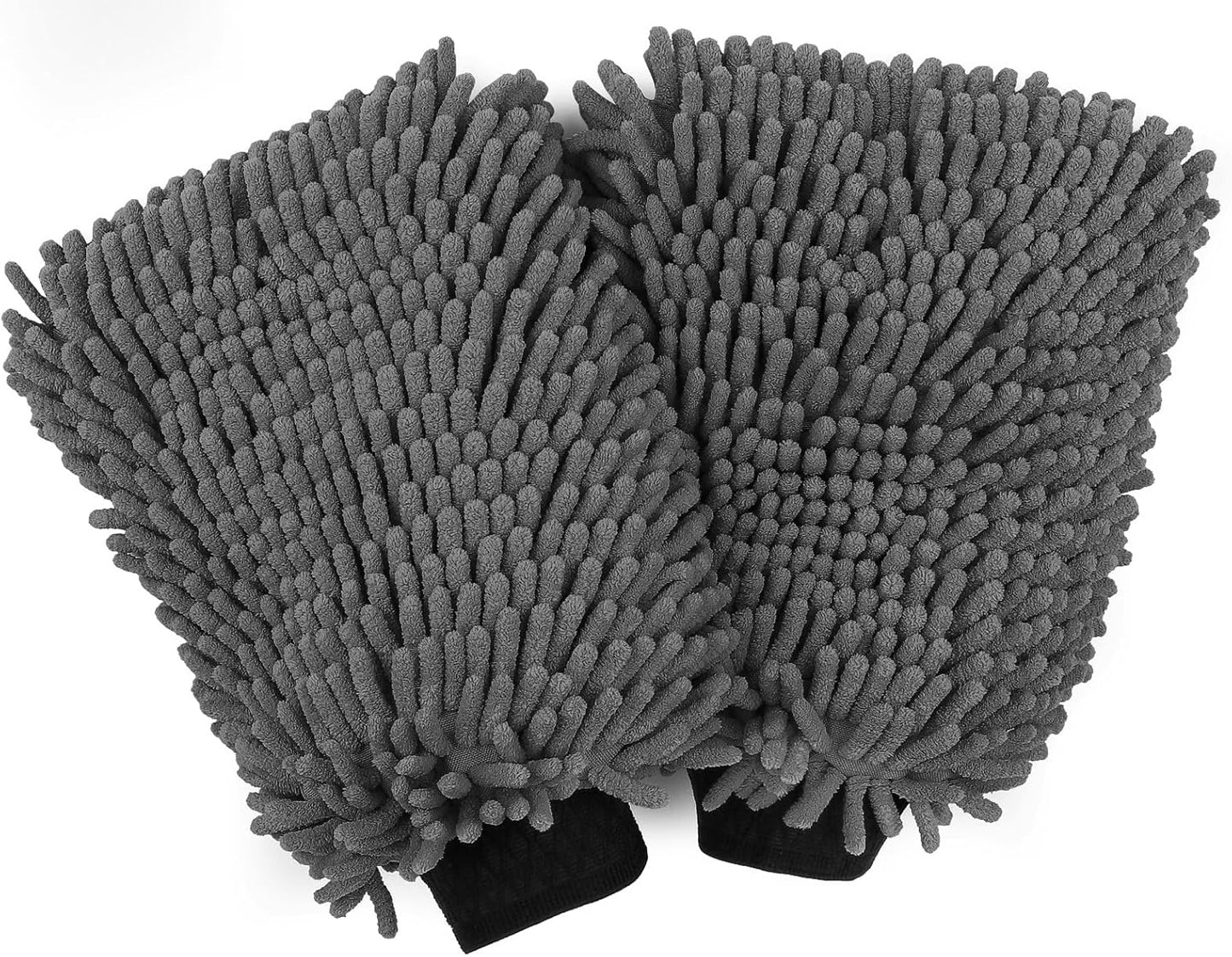 HOMEXCEL Car Wash Mitt, 2PK Chenille Microfiber Wash Mitt, Scratch-Free & Lint-Free, Rich Foam