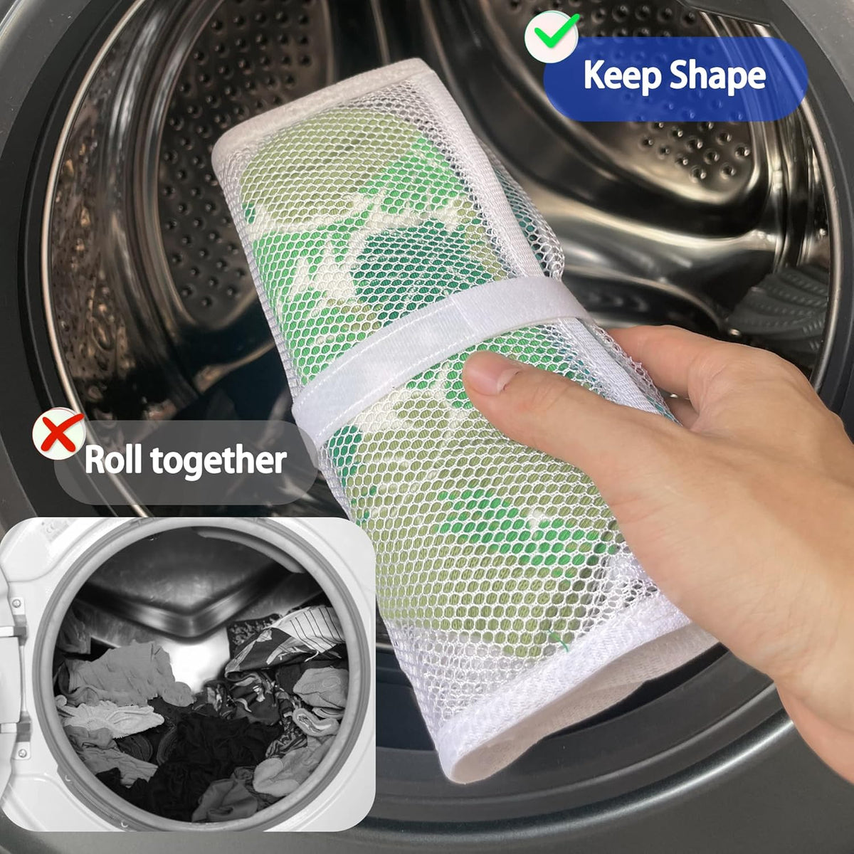 Mesh laundry bags for washing machine, can wash 10 pairs of socks, maintain shape, keep one