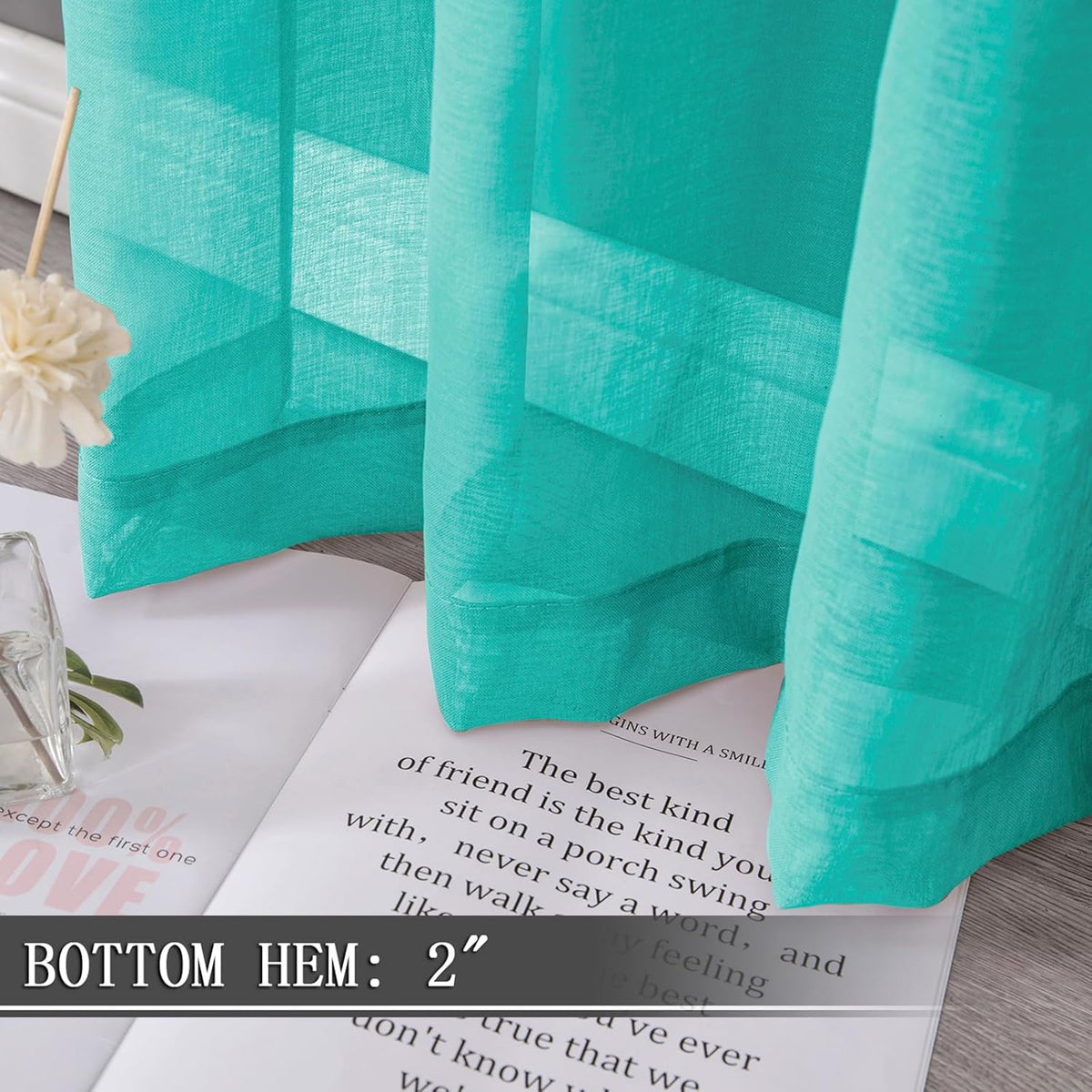 Tollpiz Sheer Tier Curtains Kitchen Linen Textured Half Curtain Sheers Light Filtering Rod Pocket