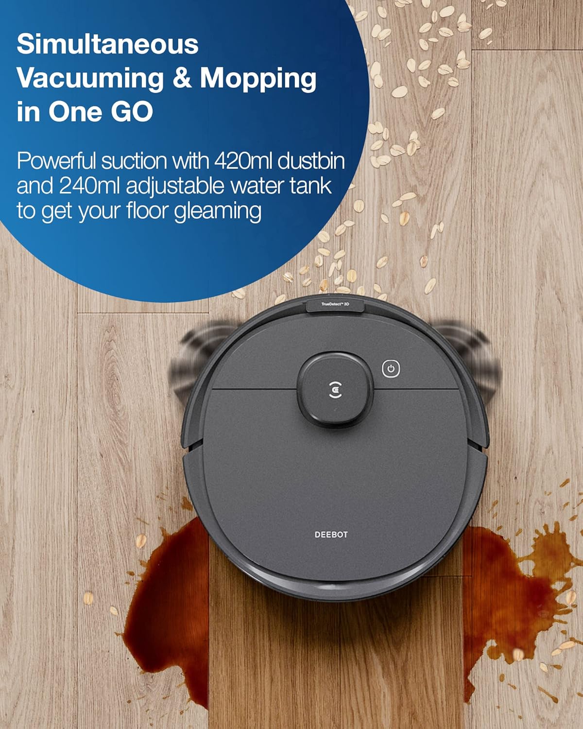 Ecovacs Deebot T8 Robot Vacuum and Mop Cleaner, Precise Laser Navigation, Multi-floor Mapping