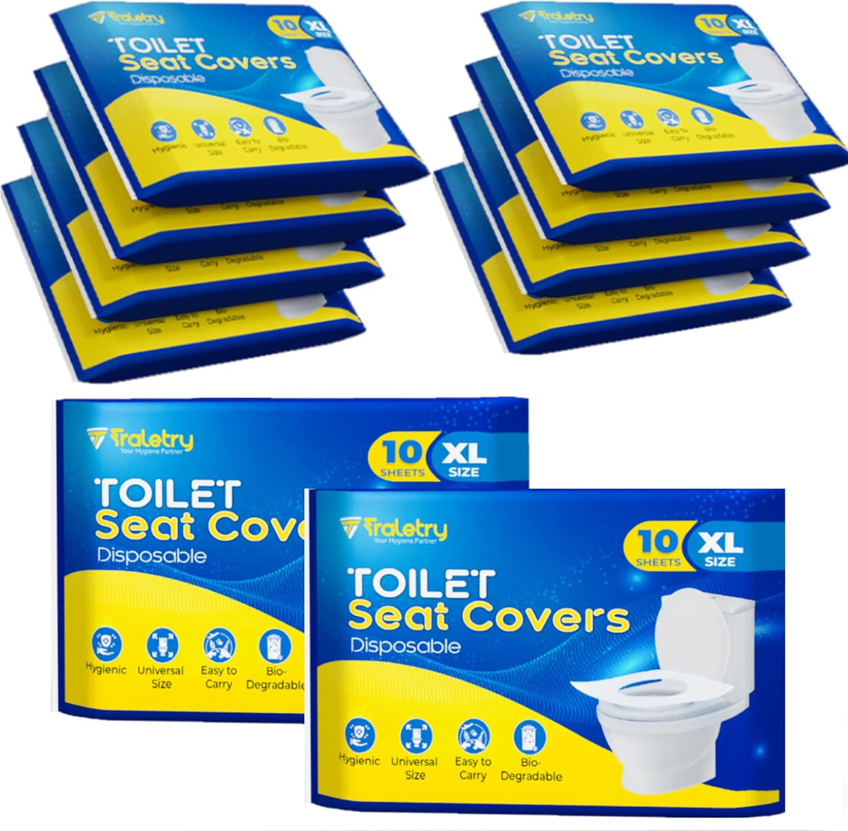 Toilet Seat Covers Disposable Flushable Travel Pack of 100 XL-Disposable Toilet Seat