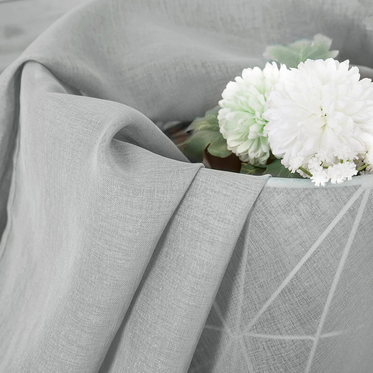 Tollpiz Short Sheer Curtains Linen Textured Bedroom Curtain Sheers Light Filtering Rod Pocket Voile