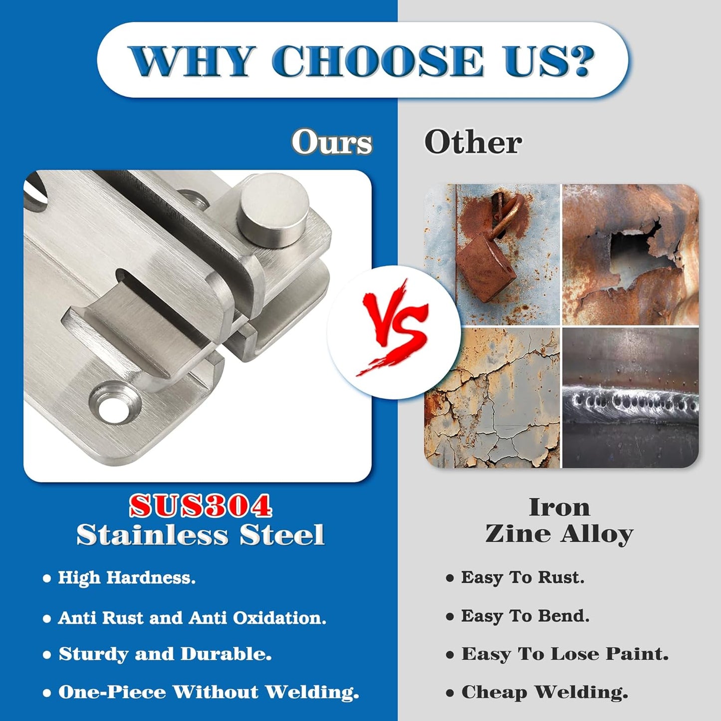 Alise Flip Latch,Gate Latches Slide Bolt Latch Safety Door Lock Catch for Barn Cabinet Pet Cage
