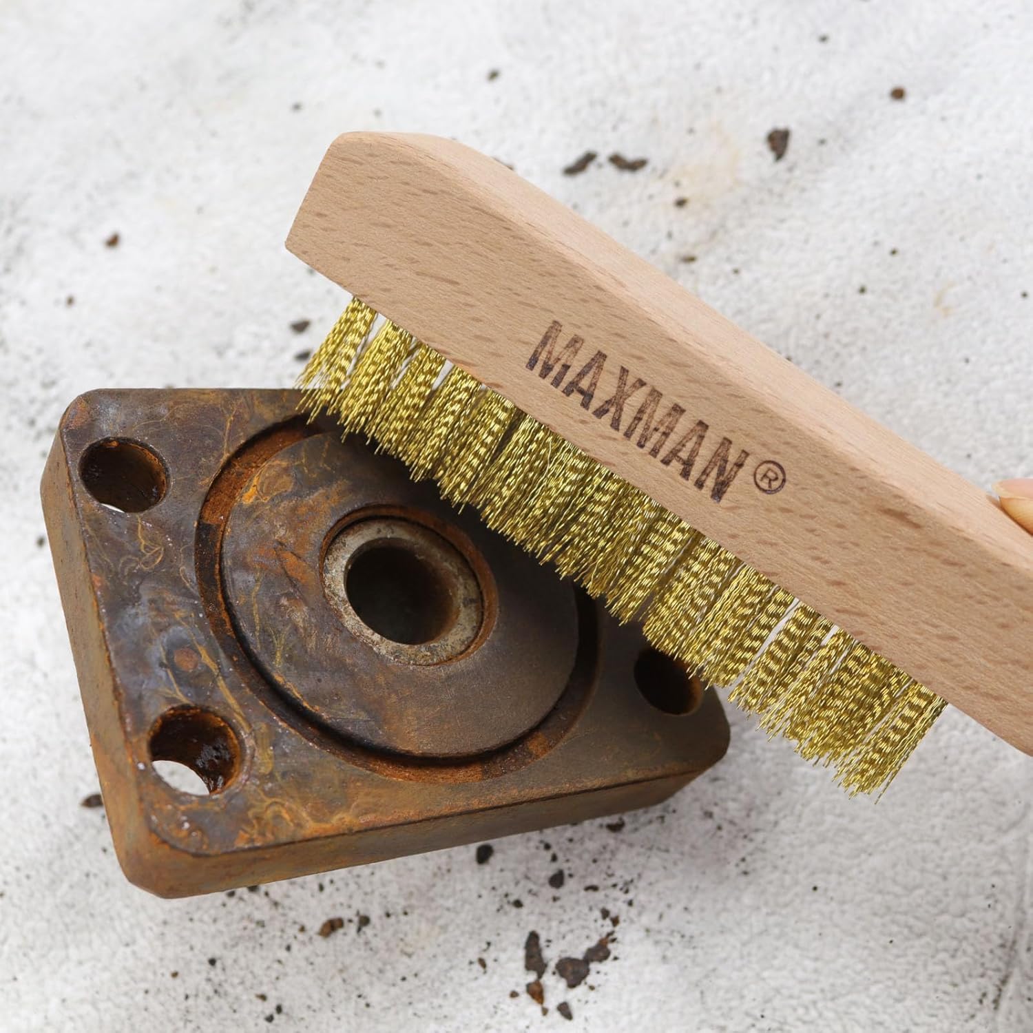 MAXMAN Brass Brush, Soft Brass Bristle Brush, Wire Brushes for Cleaning Metal Rust, Welds with 10"