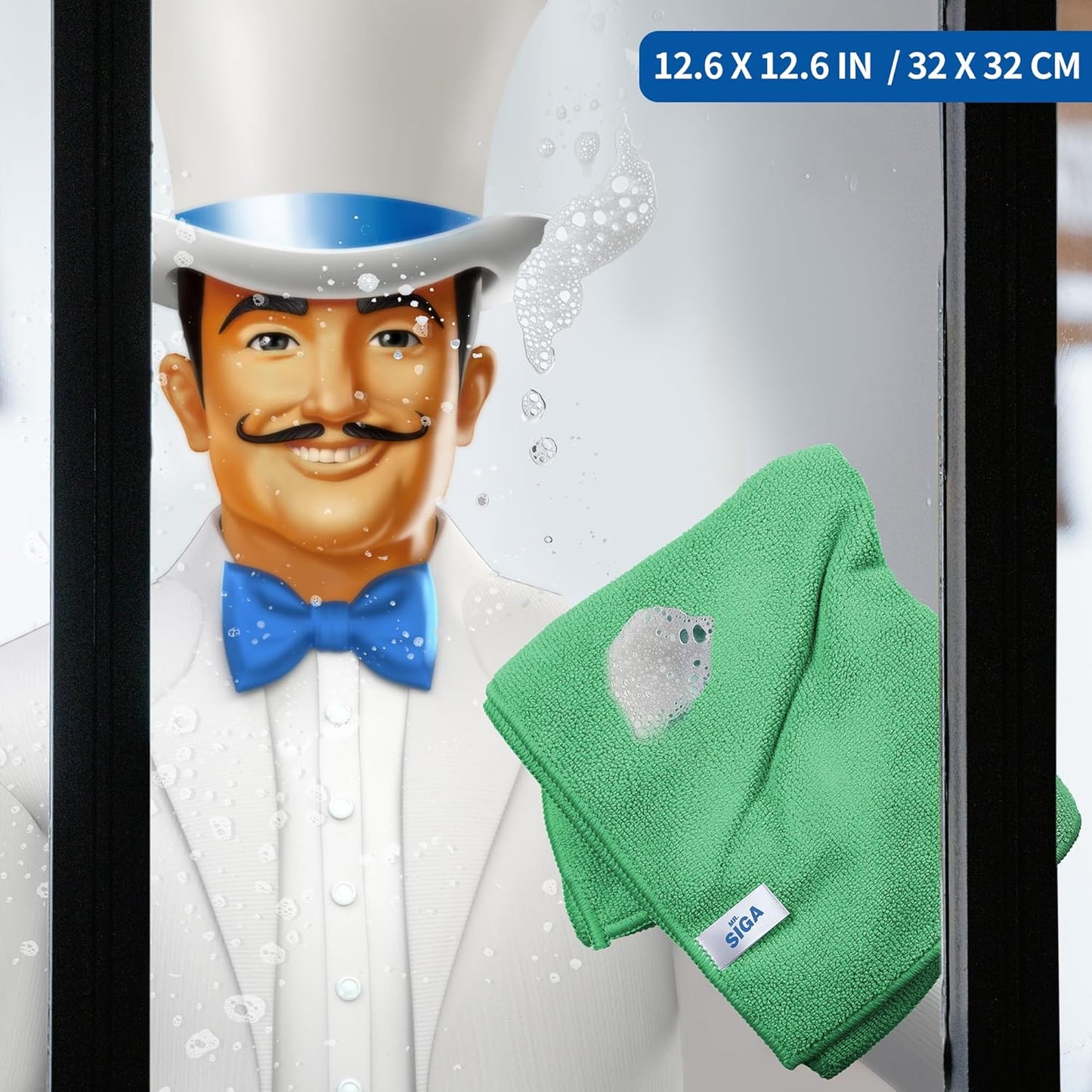 MR.SIGA Microfiber Cleaning Cloths, All-Purpose Microfiber Towels, Streak Free Cleaning Rags, Pack