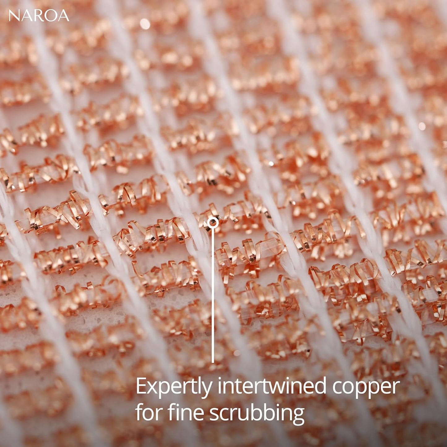 Naroa Copper Scrubbing Pads 3 Pack | 2-Ply Non-Abrasive Metal Mesh Scrubber | Reusable Copper