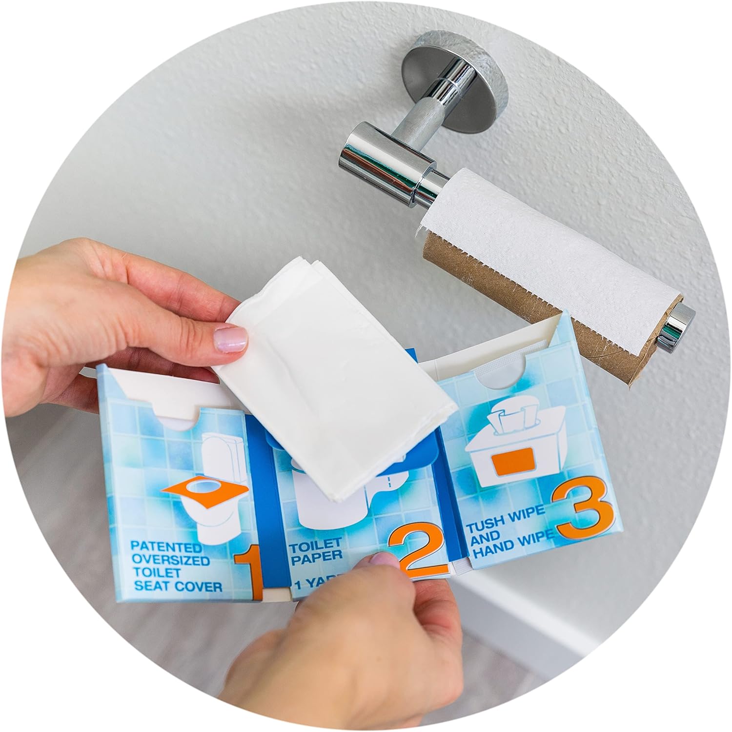 The Restroom Kit Great for Travel (30-Pack) Portable Disposable Oversized Toilet Seat Cover, 3ft