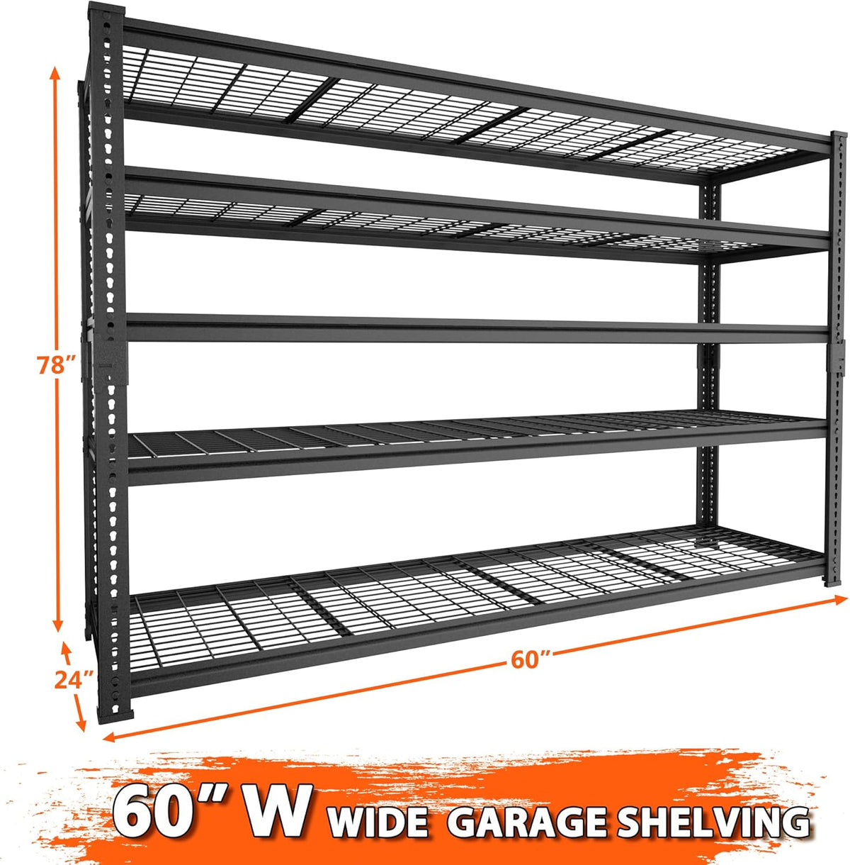 Storage Shelves Heavy Duty, 3 PCS 60" L x 24" W x 78" H Garage Wire Shelving Unit Loads 3300LBS