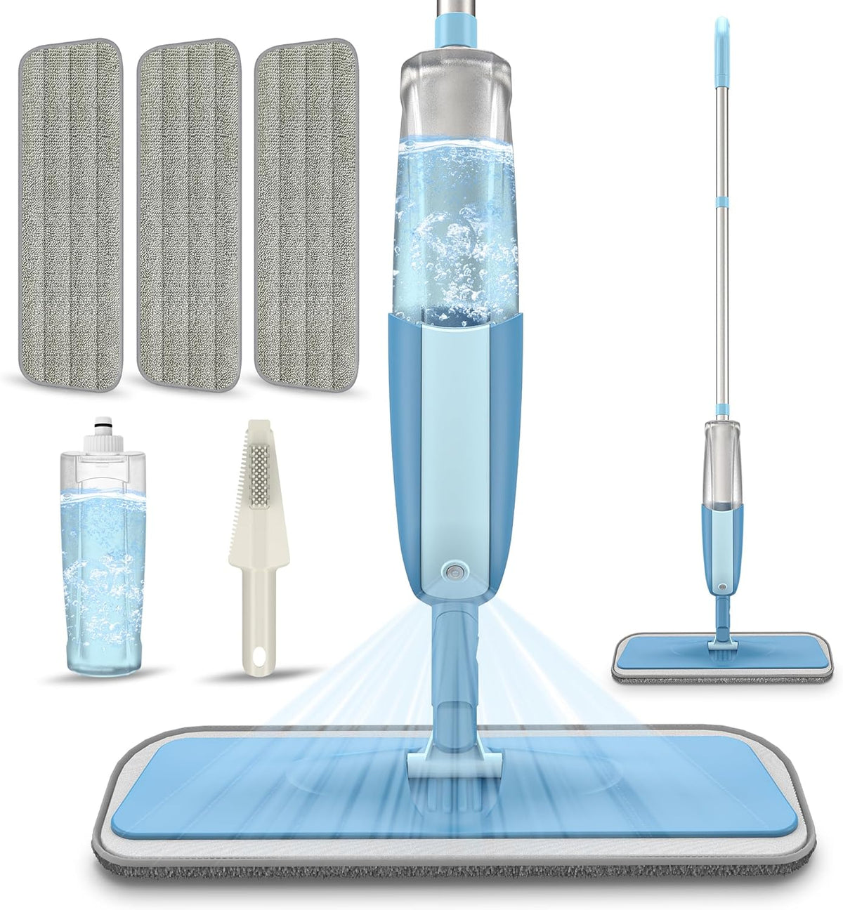 Spray Wet Mops for Hardwood Floors- MEXERRIS Microfiber Dust Dry Mop with 3 Microfiber Washable