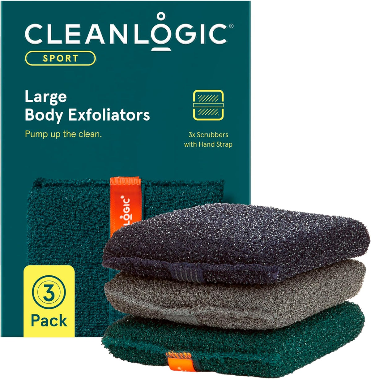 Cleanlogic Sport Exfoliating Body Scrubber, Large Exfoliator Tool for Athletes, Daily Skincare