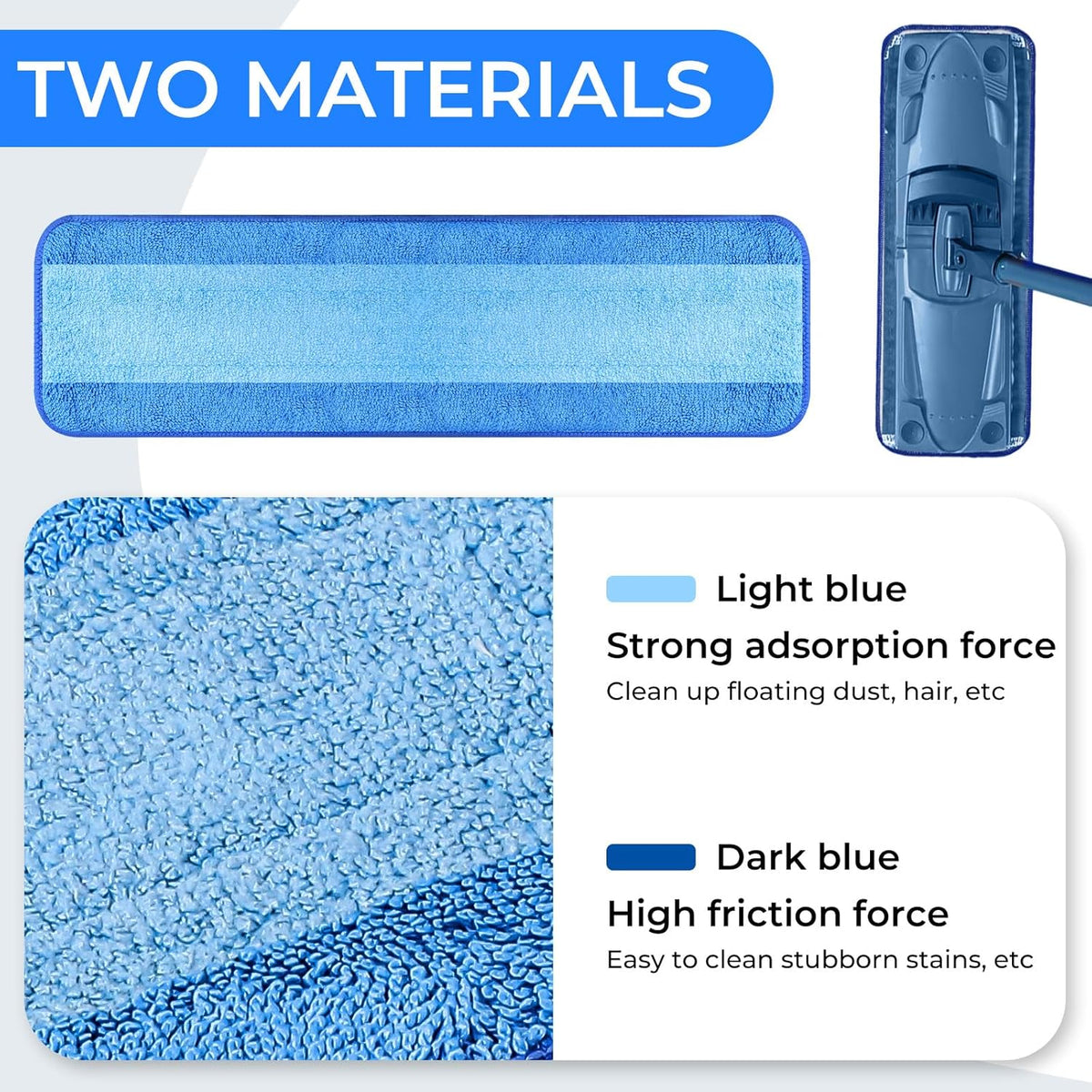 3 Pack Microfiber Cleaning Pads are Compatible with Bona Mop,18 Inch Replaceable Mop Pad