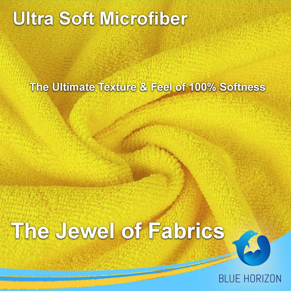 Blue Horizon Microfiber Cleaning Towels, 36-Pack, Ultra Soft Plush Washcloth, Professional Grade