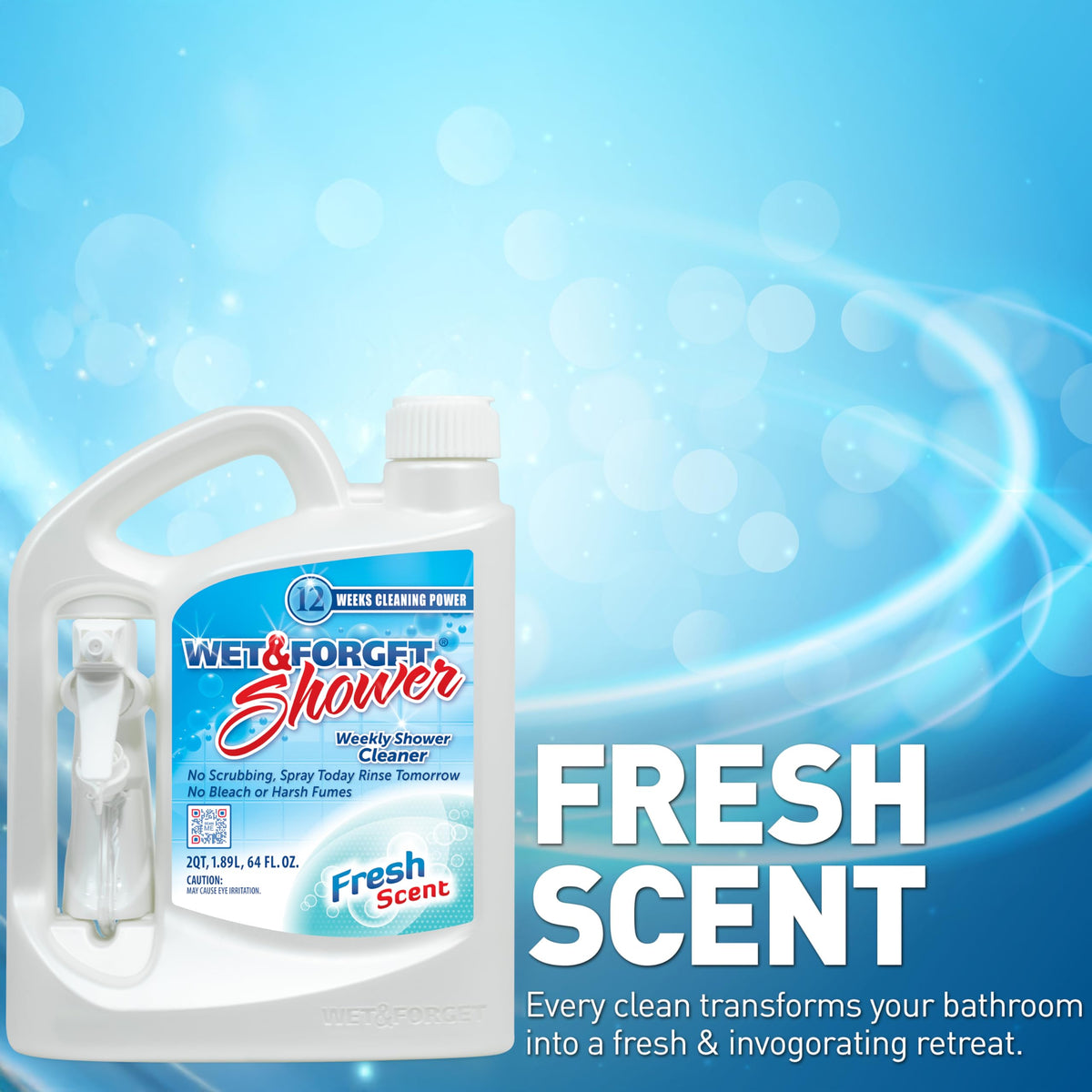 Wet & Forget Shower Cleaner Spray Multi-Surface Weekly Application Requires No Scrubbing