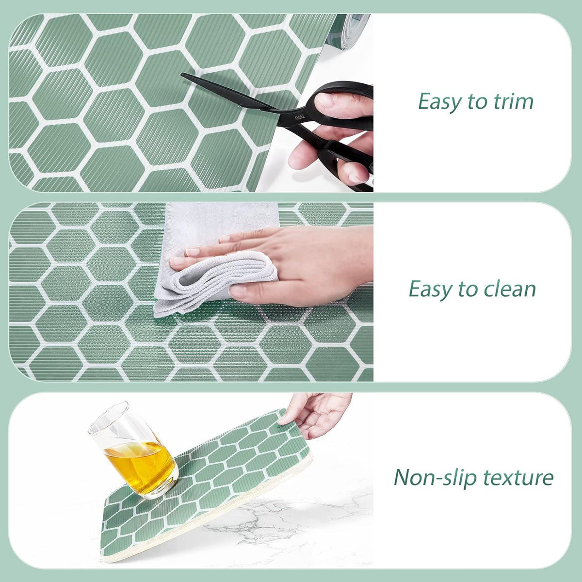 Glotoch Premium Non Slip Shelf Liner, 12” X 20 FT Drawer Liner Non Adhesive, Waterproof Shelf