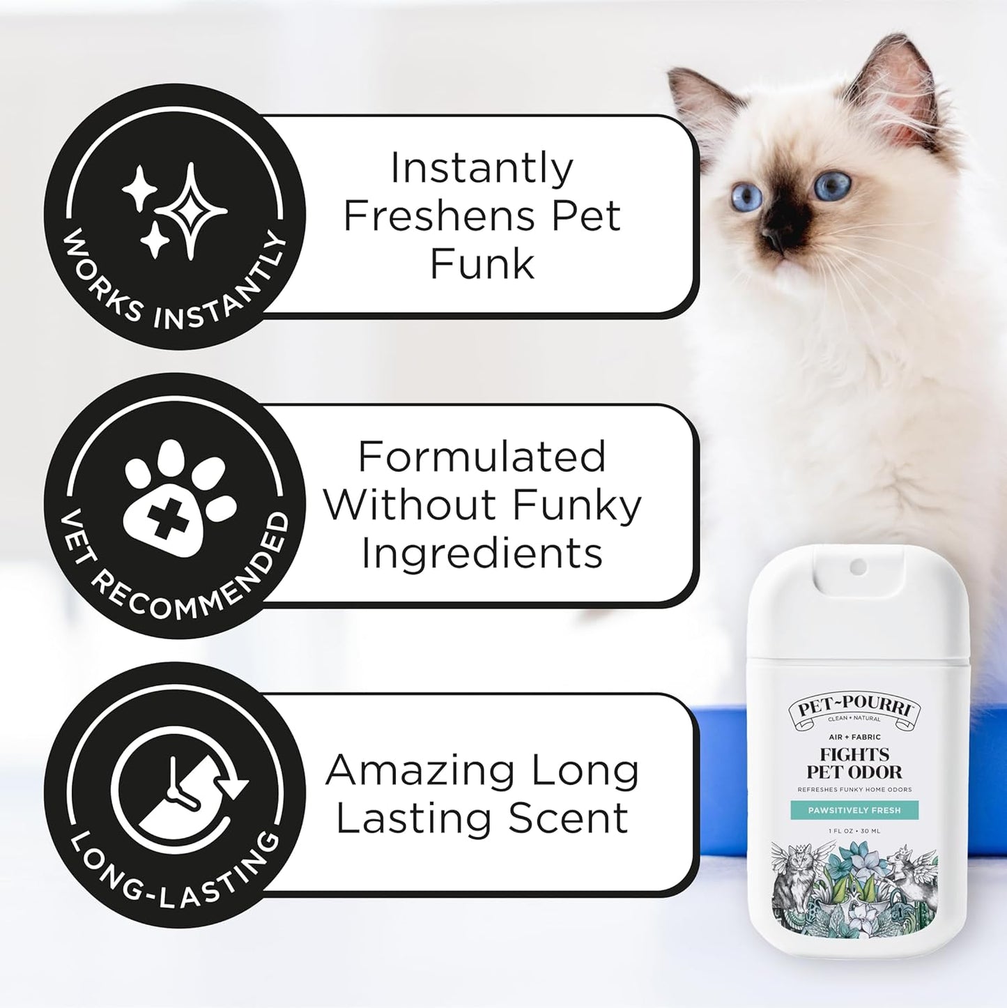 Poo-Pourri Pawsitively Fresh Pocket Deodorizer Spray – Dog & Cat Odor Remover – Plant Based