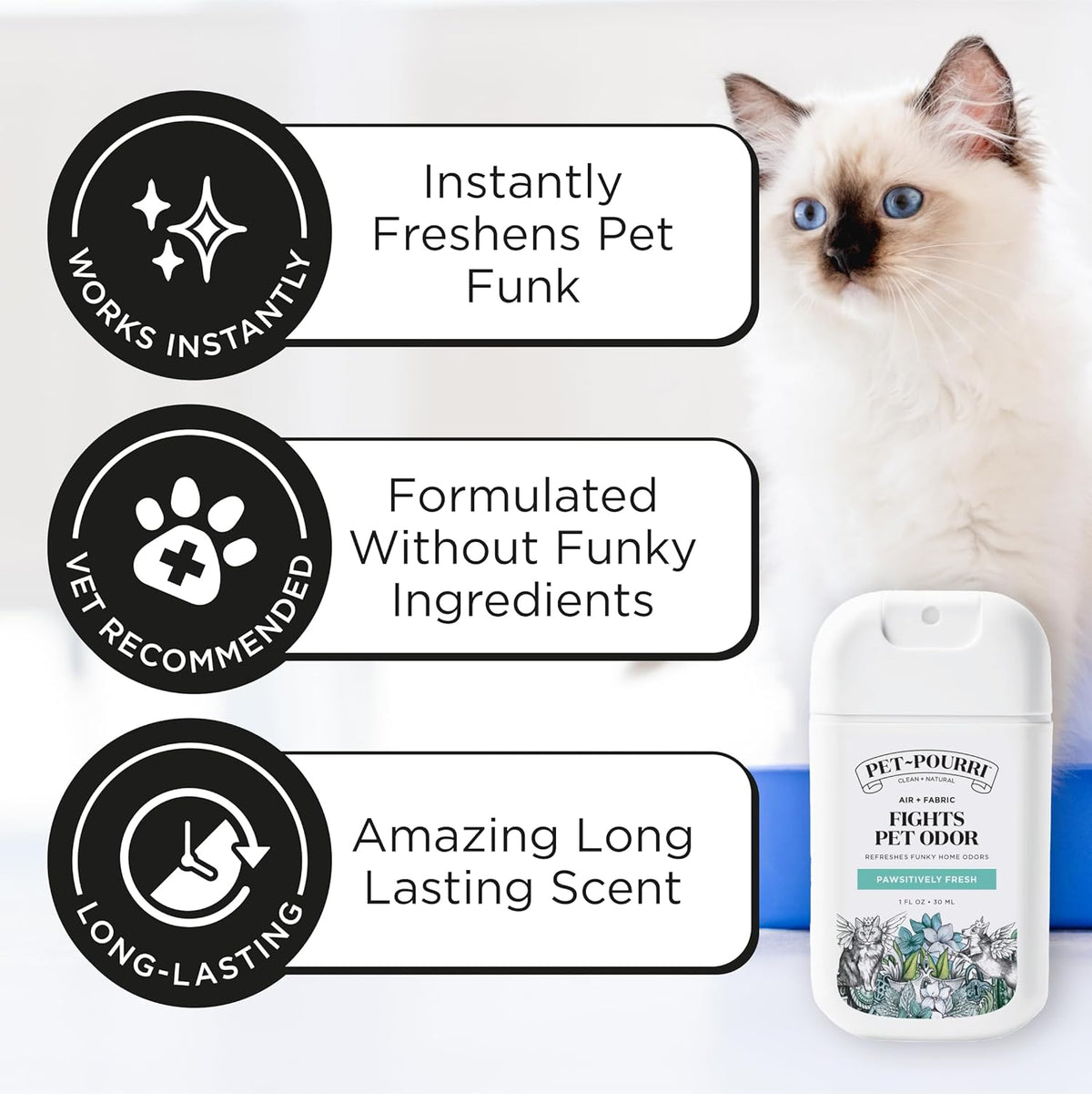 Poo-Pourri Pawsitively Fresh Pocket Deodorizer Spray – Dog & Cat Odor Remover – Plant Based