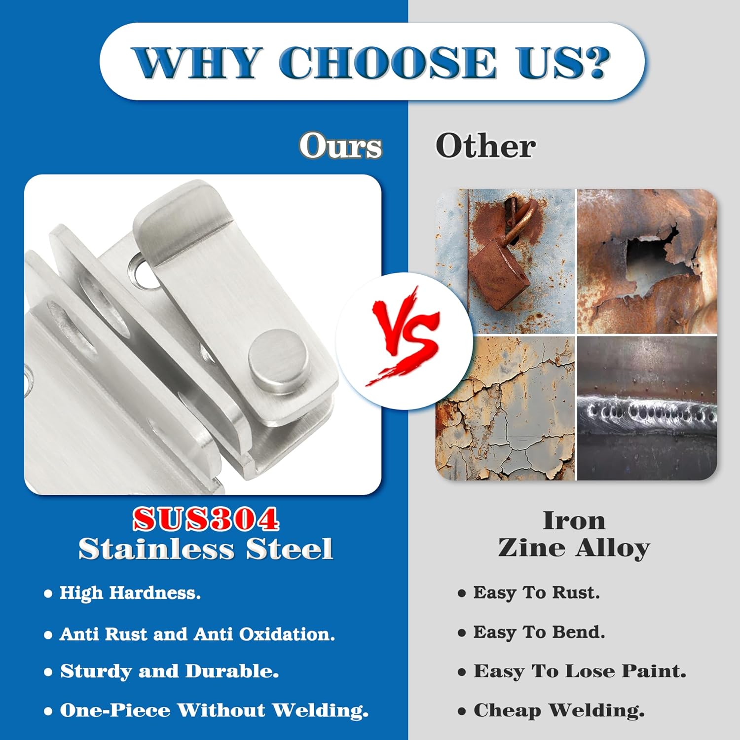 Alise Flip Latch,Gate Latches Slide Bolt Latch Safety Door Lock Catch for Barn Cabinet Pet Cage