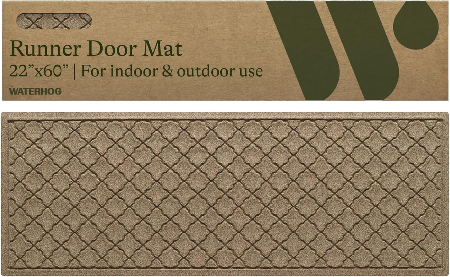 WaterHog Heavy Duty Runner Door Mat, 2' x 5', Made in USA, Durable & Skid-Resistant Entryway Mat
