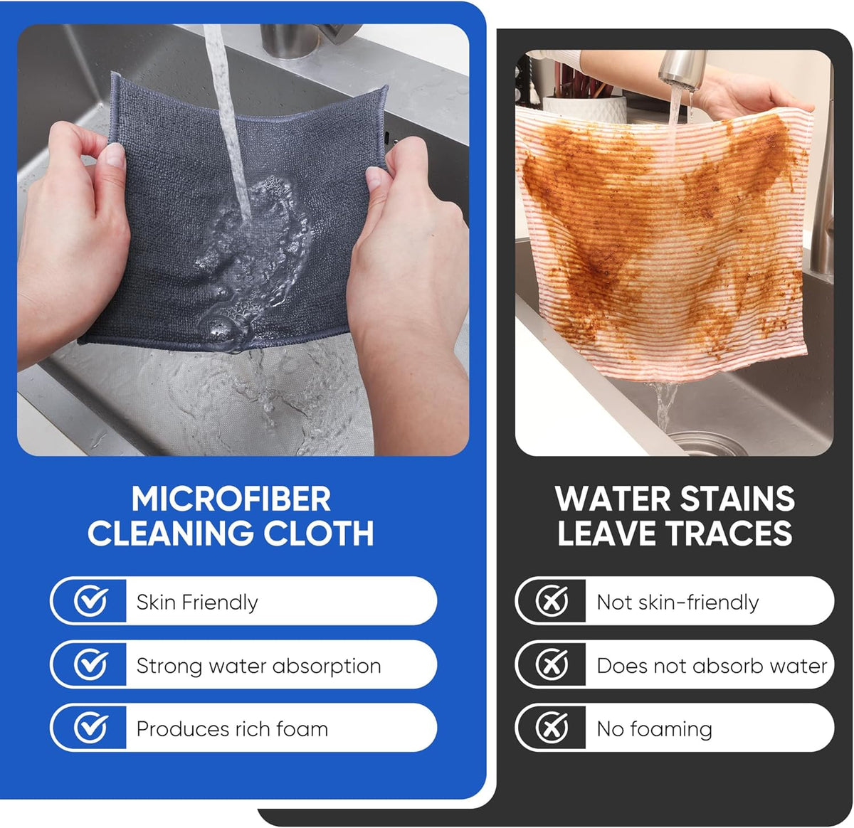 10Pcs New Upgrade 2-Layer Non Scratch Wire Dishcloth,Wire Dishwashing Rag, Non-Scratch Wire