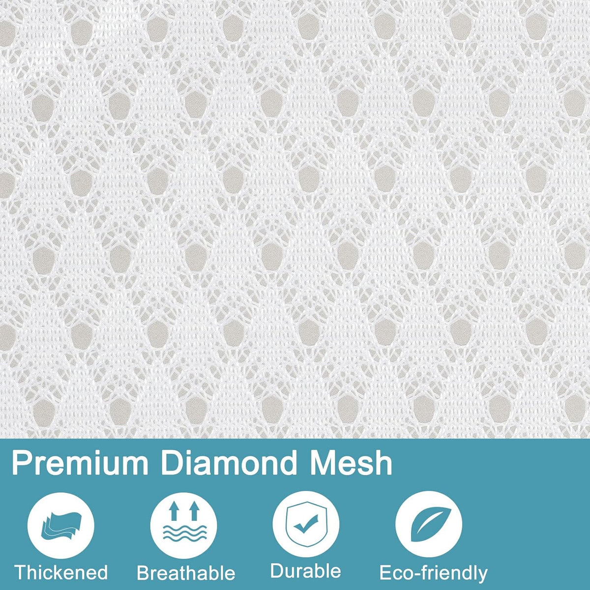 Polecasa Extra Heavy Duty Large Diamond Mesh Laundry Bags with Drawstring Closure & ID Tag, 24 x 36