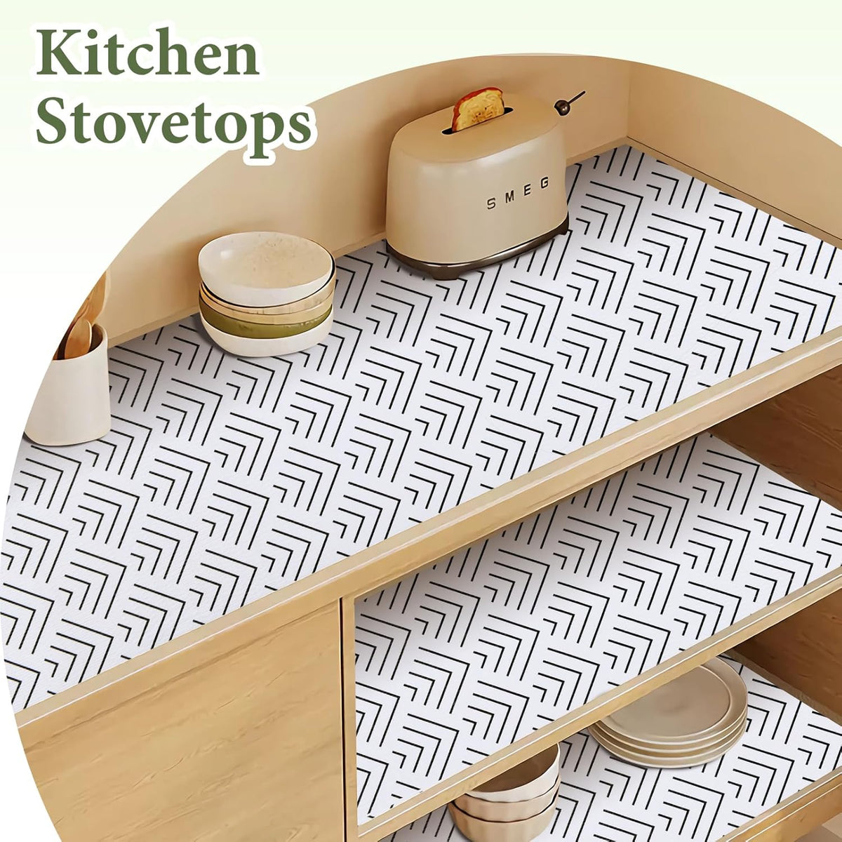 Shelf Liner for Kitchen Cabinets Non Adhesive Drawer Liner Non-Slip Thickened Shelf Liner Paper