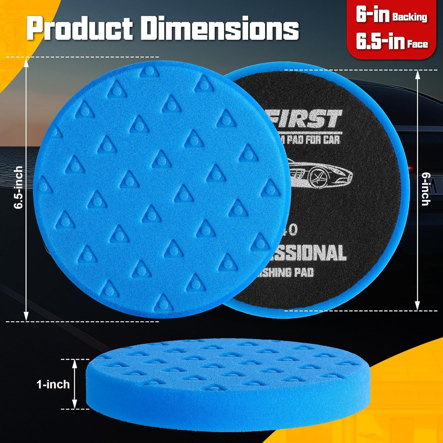 8 Pcs Buffing Polishing Pads, 6 Inch Polishing Pads, Car Compound Buffing Sponge Pads and Woolen