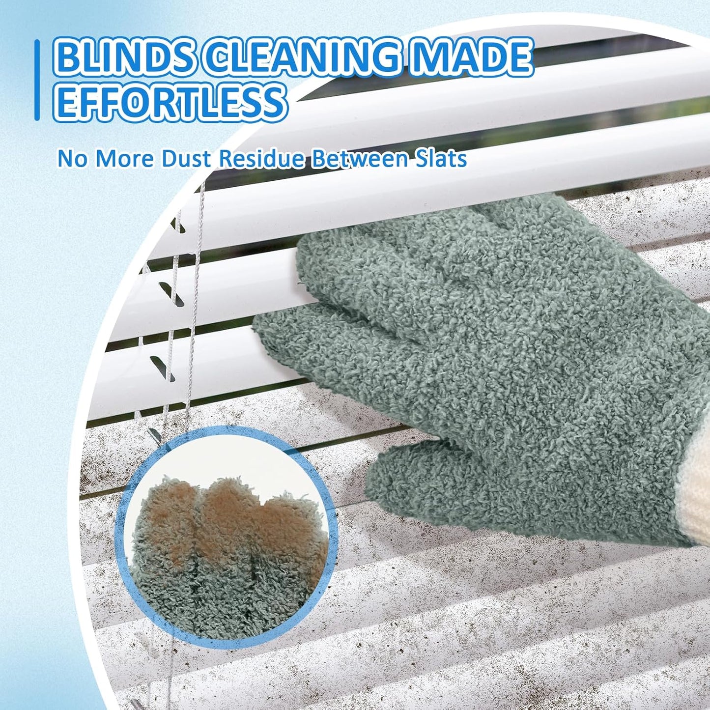 MIG4U Microfiber Dusting Gloves House Cleaning Glove for Blinds, Windows, Shutters, Furniture, and