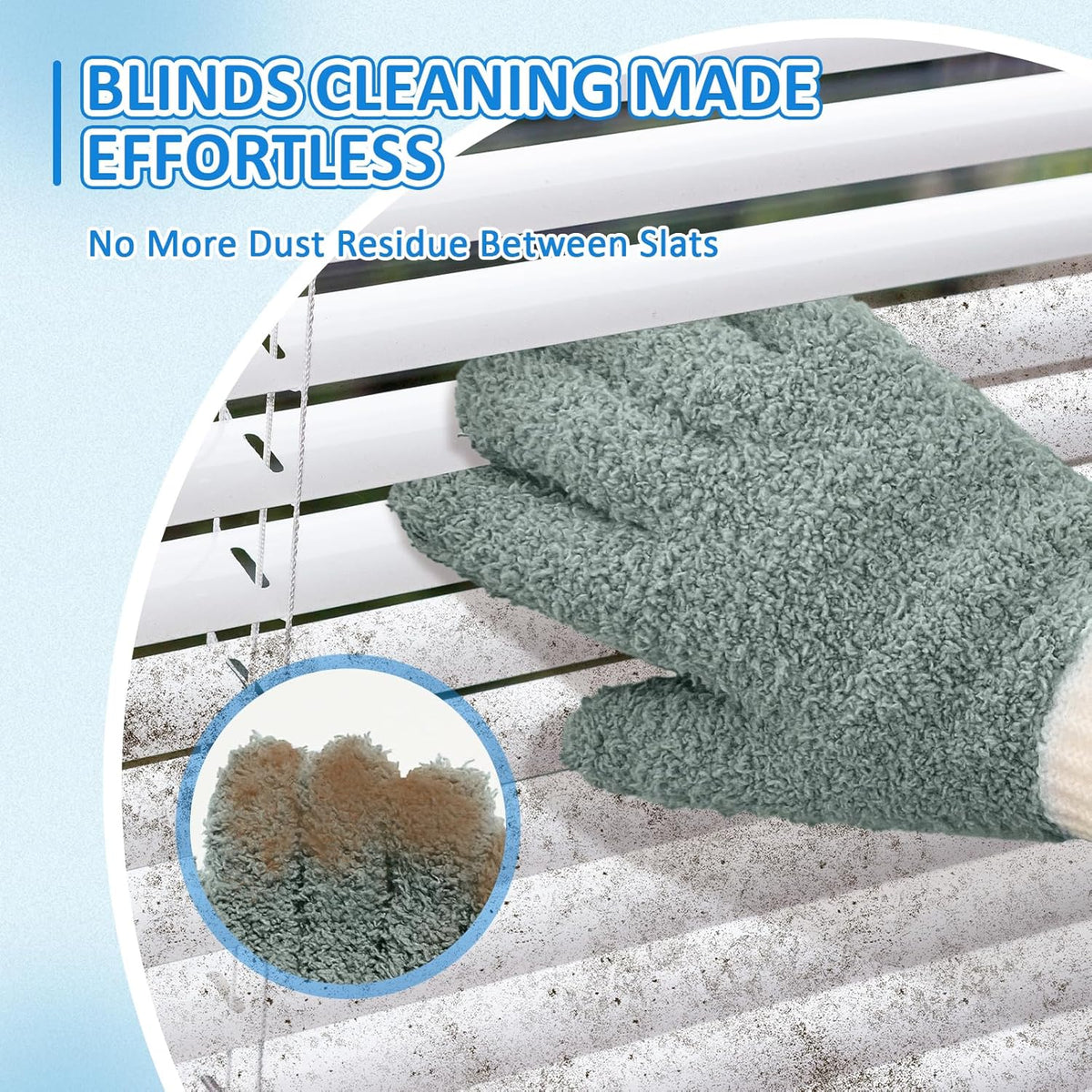 MIG4U Microfiber Dusting Gloves House Cleaning Glove for Blinds, Windows, Shutters, Furniture, and