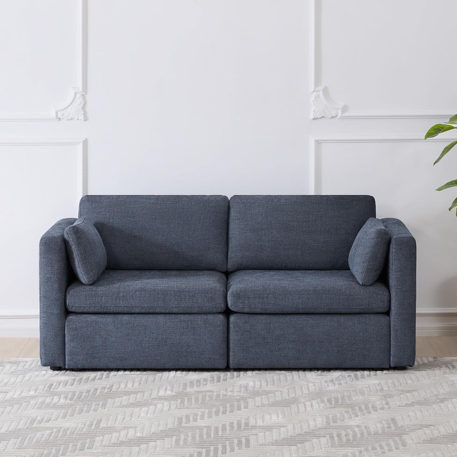 CHITA Small Modular Sectional Fabric Sofa Set, Extra Comfty Loveseat Cloud Couch, FSC Certified