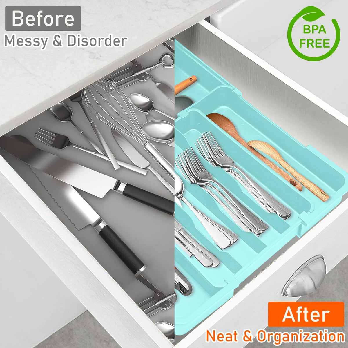 Silverware Organizer Expandable Silverware Drawer Organizer Adjustable Drawer Organizer, Flatware