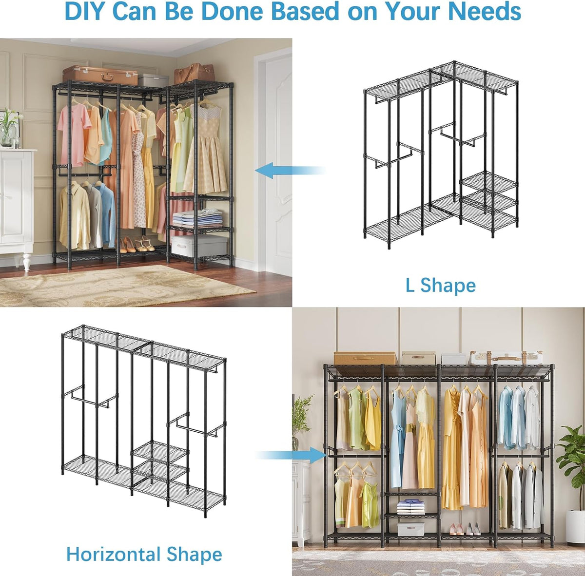VIPEK V40 Wire Garment Rack Heavy Duty Clothes Rack for Hanging Clothes, Multi-Functional Bedroom