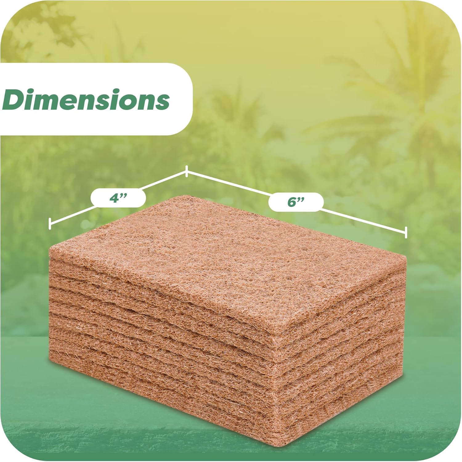 SCRUBIT 24 Natural Scouring Pads - Eco Friendly Scrubbing Pads for Kitchen Cleaning, Dishes, and