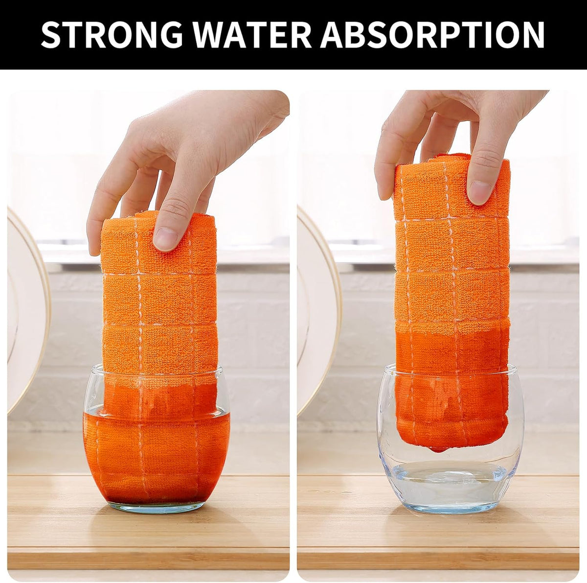 Homaxy 100% Cotton Terry Kitchen Dish Cloths, Ultra Soft and Absorbent Dish Towels for Kitchen