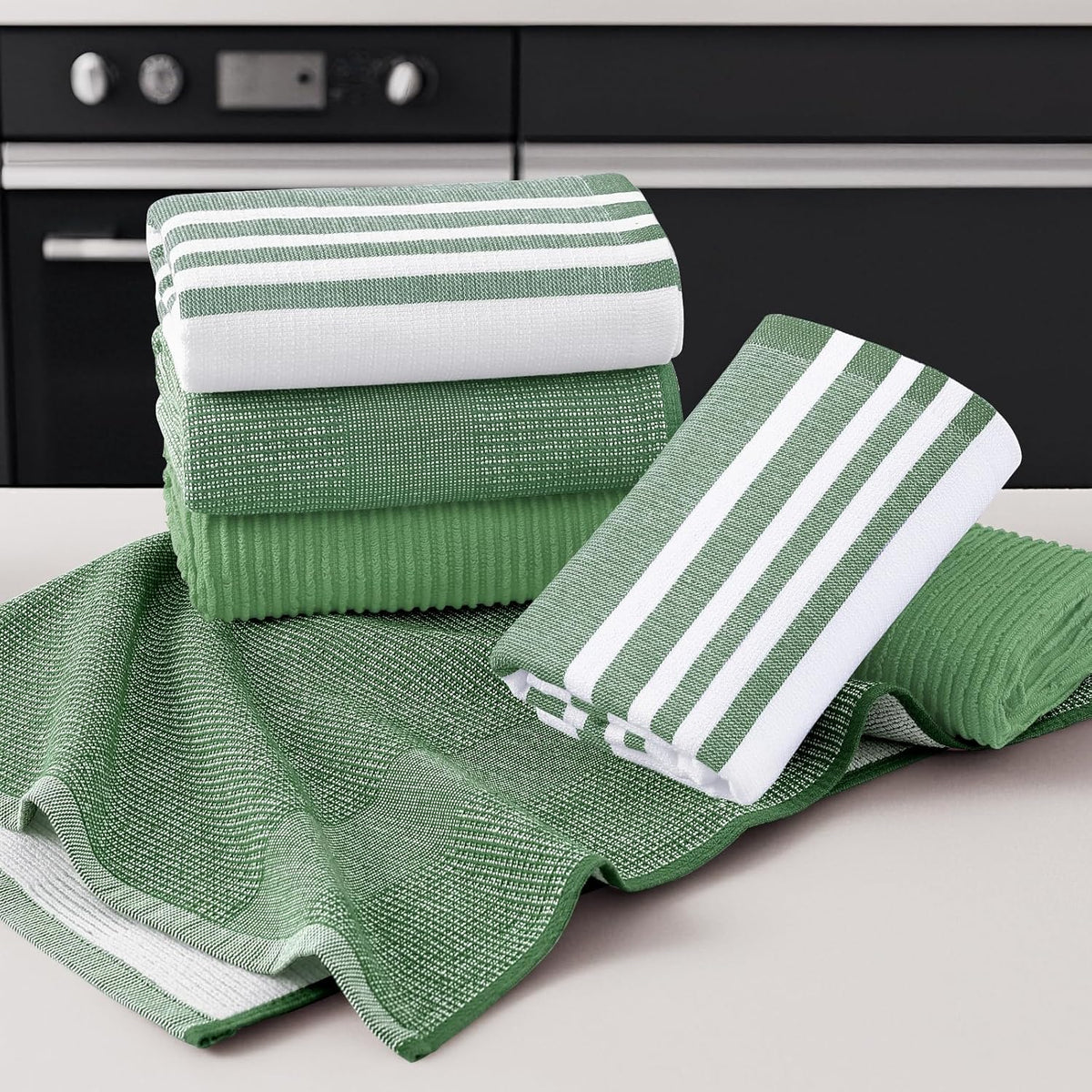 Homaxy Premium Kitchen Towels(18”x 28”, 12 Pack), Large Cotton 380 GSM Kitchen Hand Towels, Soft