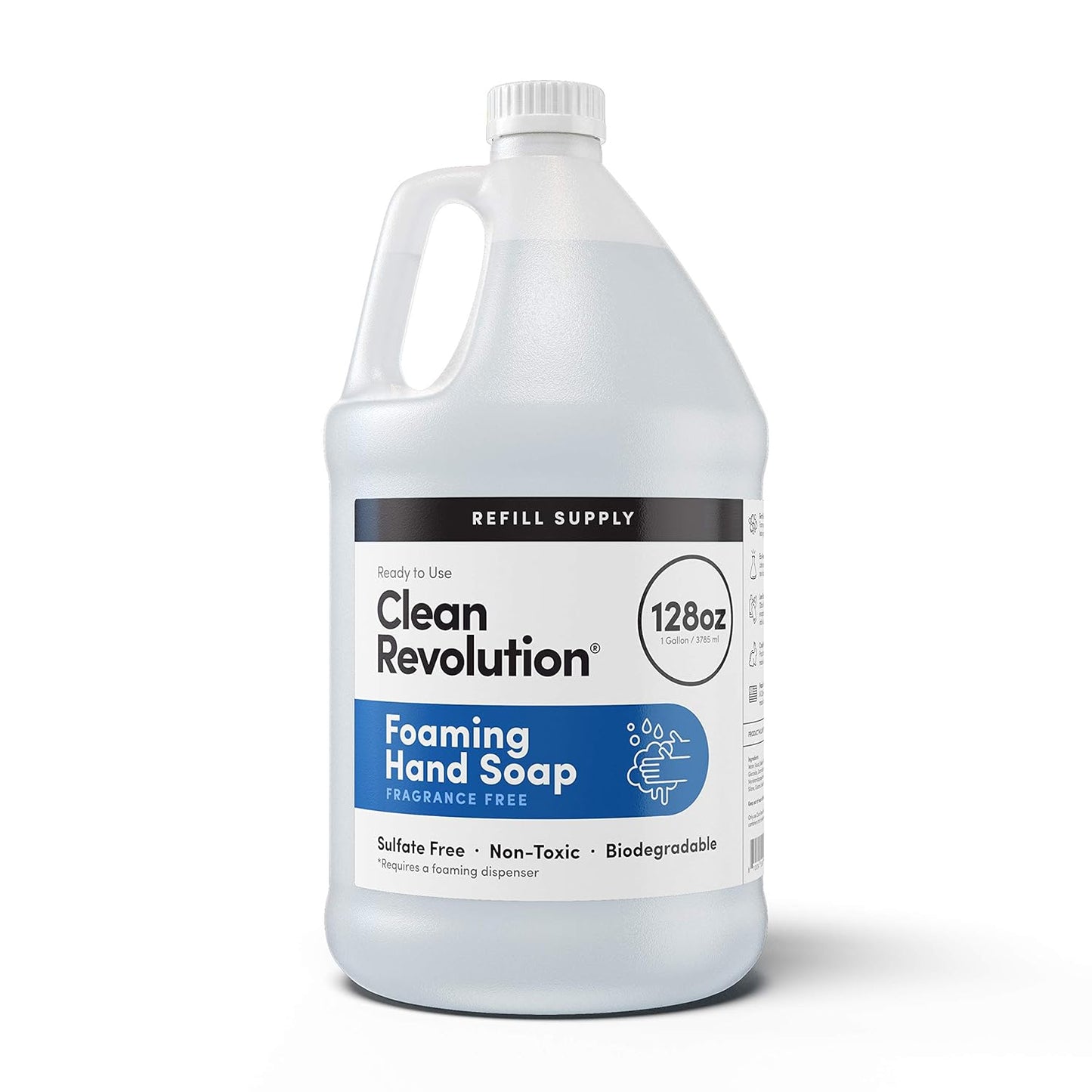 Clean Revolution Foaming Hand Soap Refill Supply, Gentle, Moisturizing & Eco-Friendly, Ready to Use