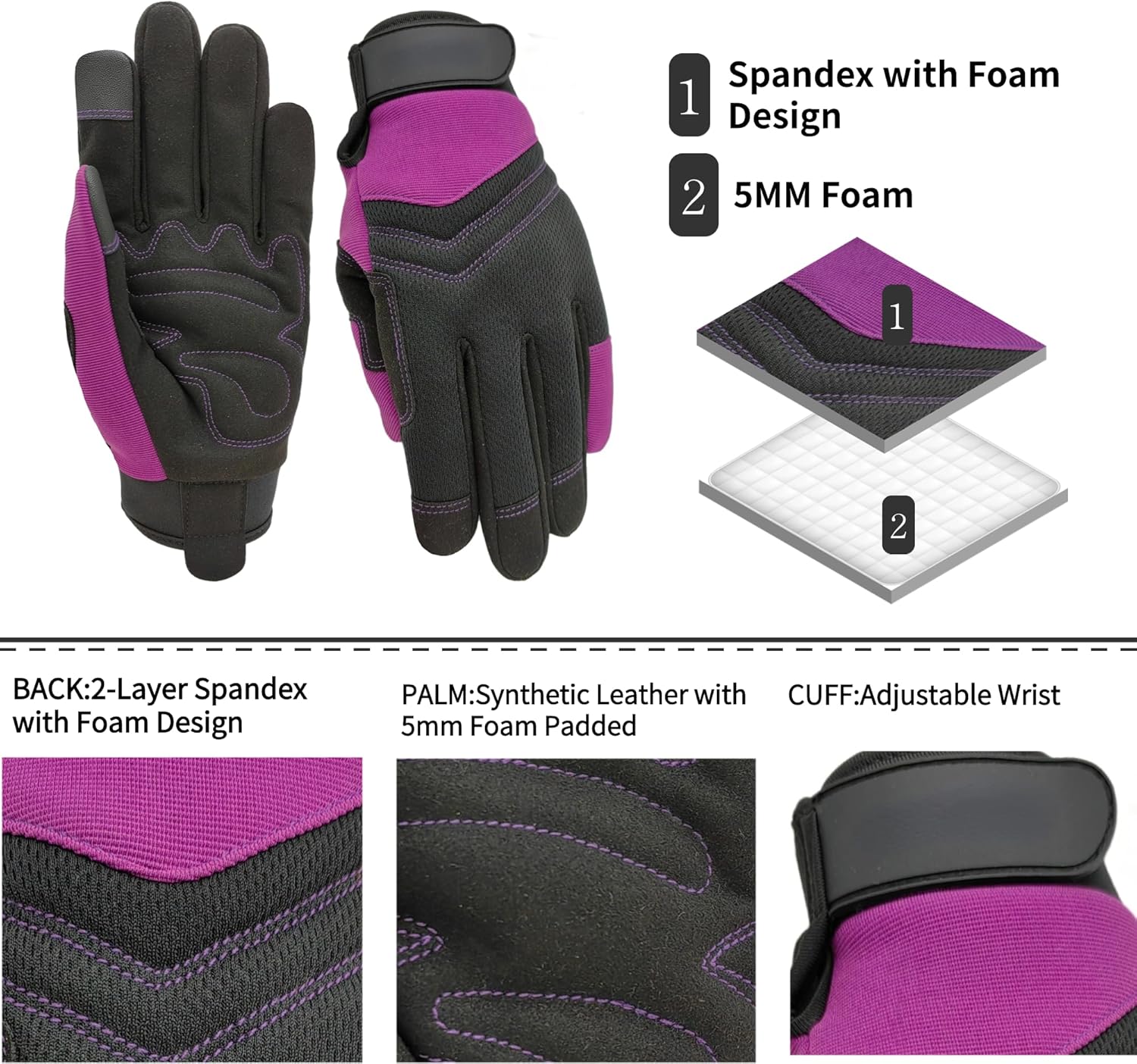 Thorn Proof&Puncture Resistant Gardening Gloves with Grip,Garden Gloves for Women, Leather Work