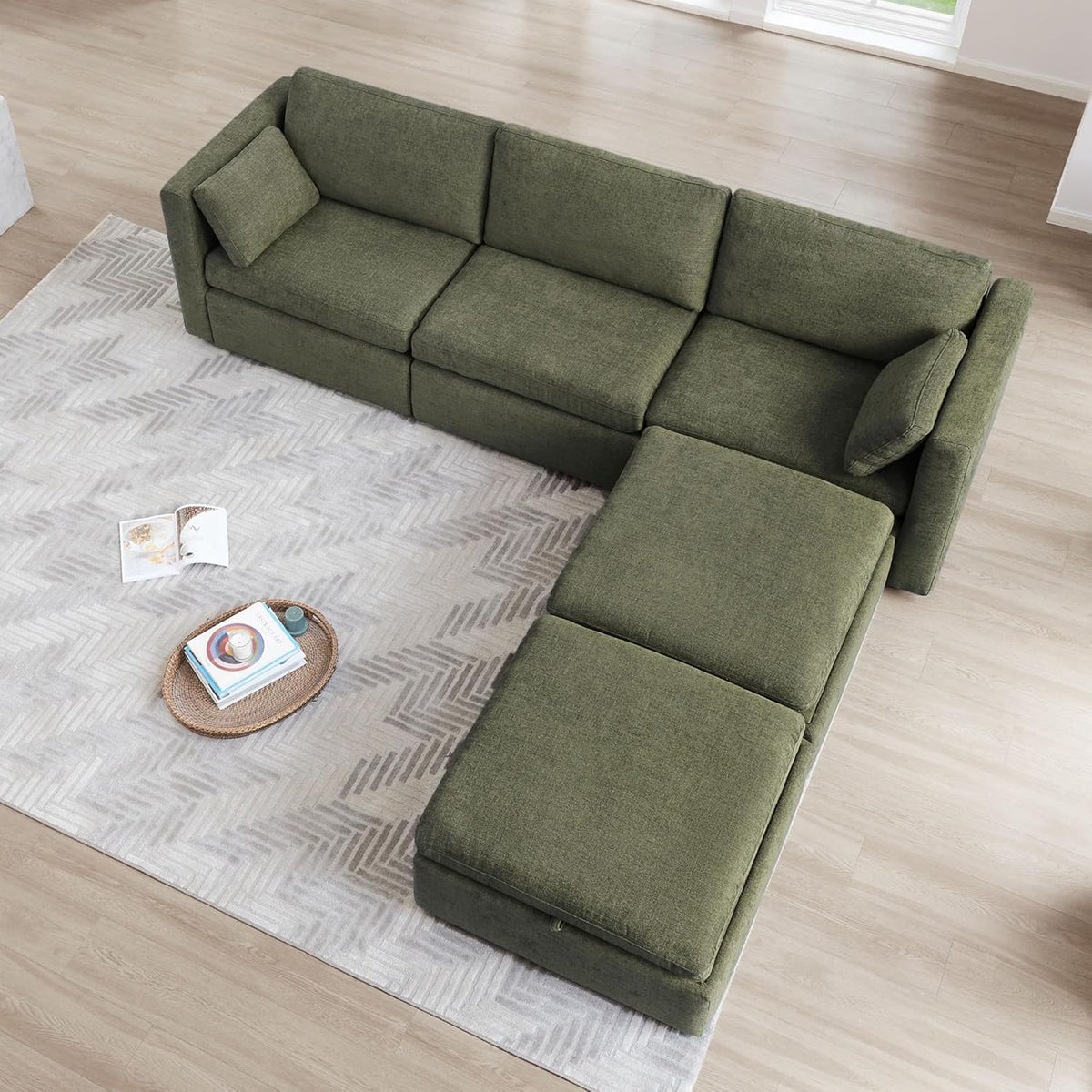 CHITA Oversized Modular Cloud Sectional Fabric Sofa Set, FSC Certified U Shaped Couch Reversible