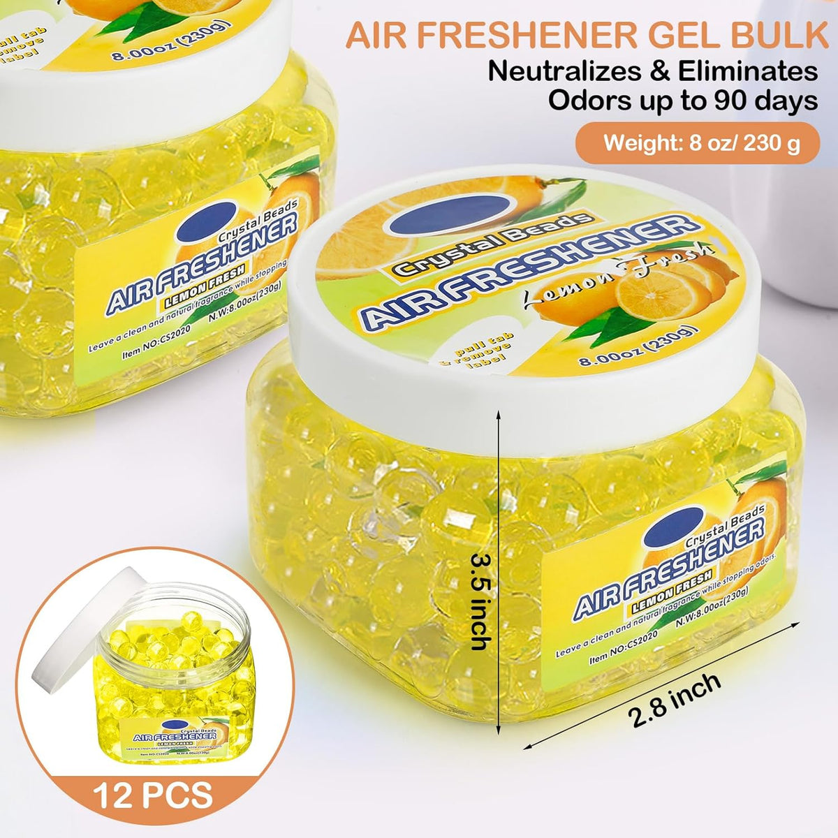 12 Pcs Air Freshener Gel Bulk Odor Eliminator Gel Beads 8 oz Long Lasting Air Freshener Beads
