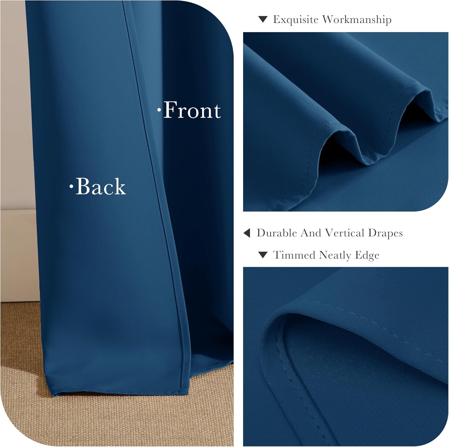 PONY DANCE Small Blackout Curtains for Bedroom - Room Darkening Thermal Insulated Window Draperies