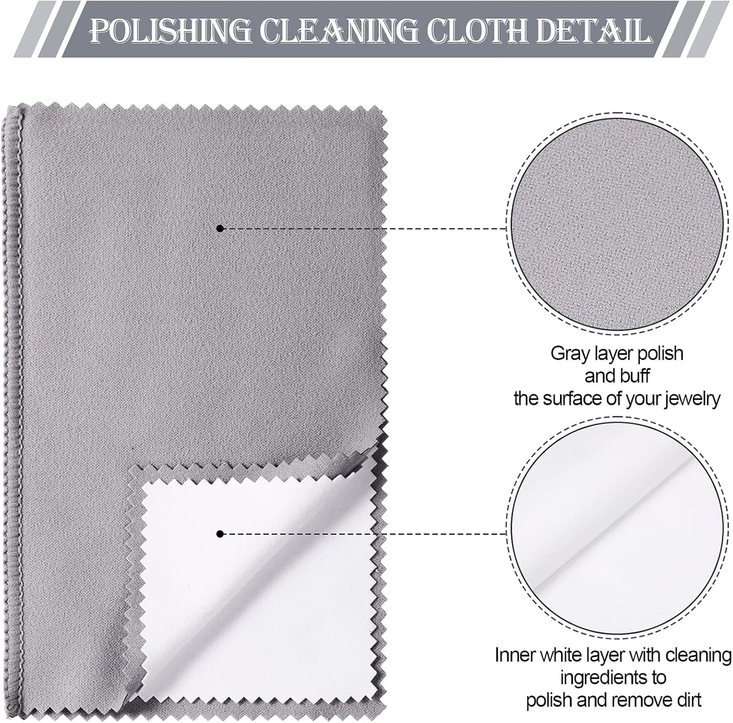 8 Pieces Large Jewelry Polishing Cloth Set Cleaning Cloths Silver Polishing Cleaning for Gold
